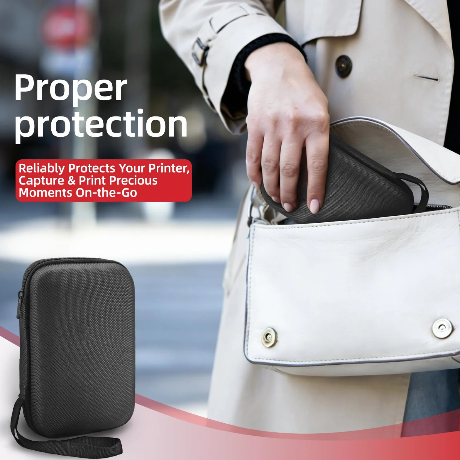 Etui na papier fotograficzny do Canon Zoemini 2 – kieszeń na dysk twardy do drukarki fotograficznej Canon Zoemini 2, kieszeń z siateczki, etui ochronne do mini drukarki fotograficznej, mobilna