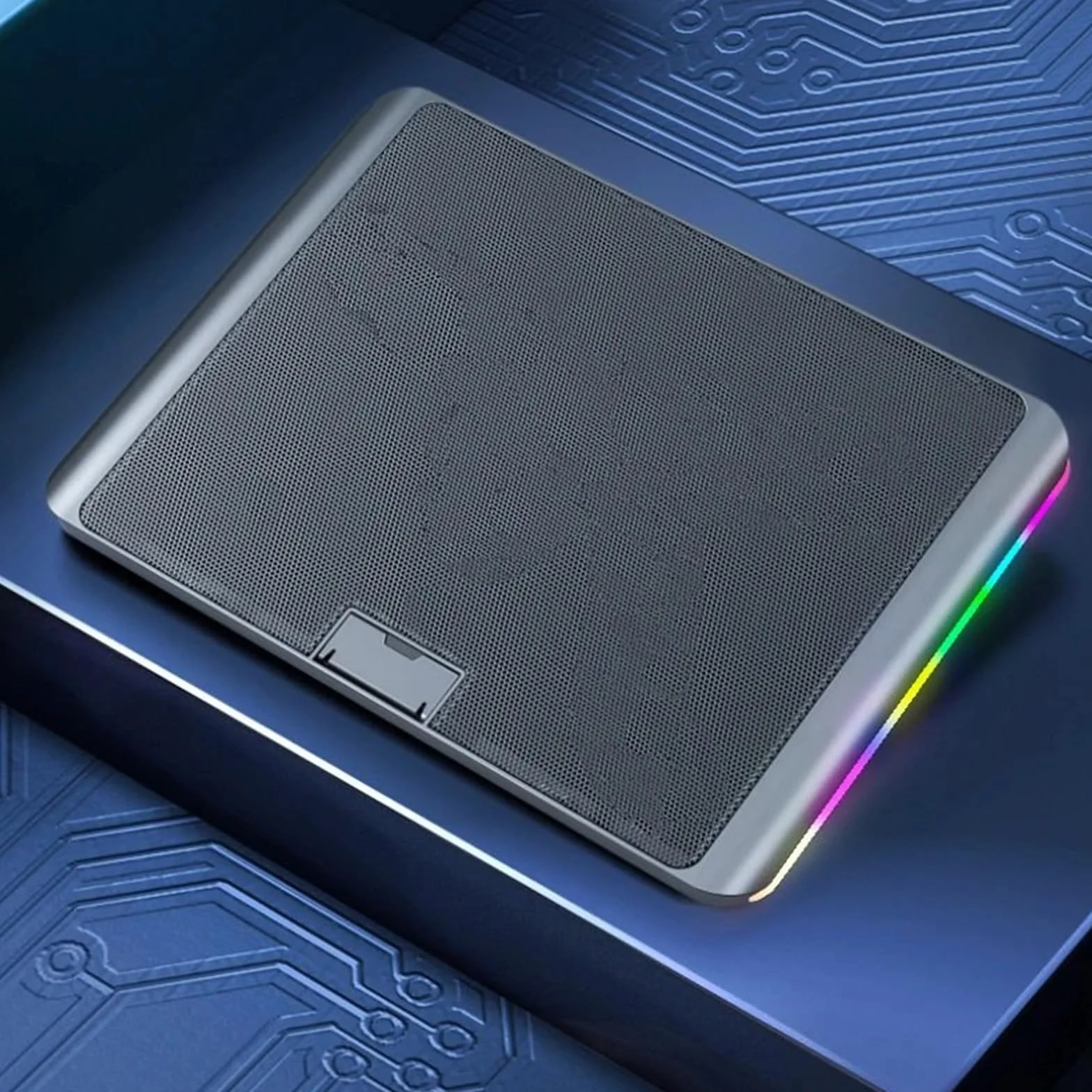 wentylator chłodzący do laptopa Oświetlenie RGB Podkładka chłodząca do laptopa Dwa wentylatory 3200 obr./min Cicha chłodnica Chłodzenie laptopa do gier 11-17 cali podstawka pod laptopa(One Fan)