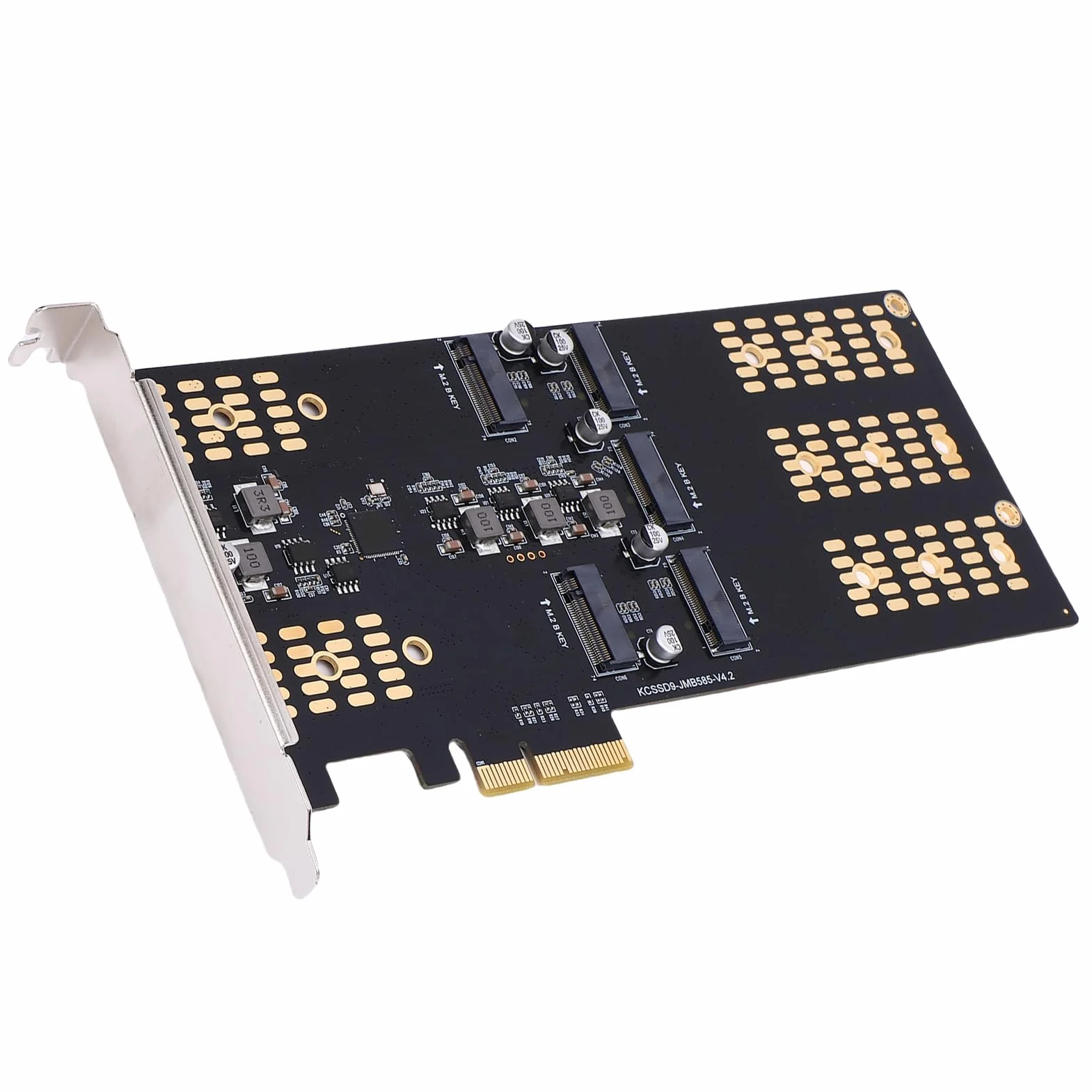 Aramox Adapter M.2 PCIe na M.2 SSD PCB Metalowa Karta rozszerzeń PCIe 5 Gniazd na Dyski SSD 2280 2260 2242 2230, Aktualizacja Pamięci X4 X8 X16 dla Użytkowników Komputerów Stacjonarnych