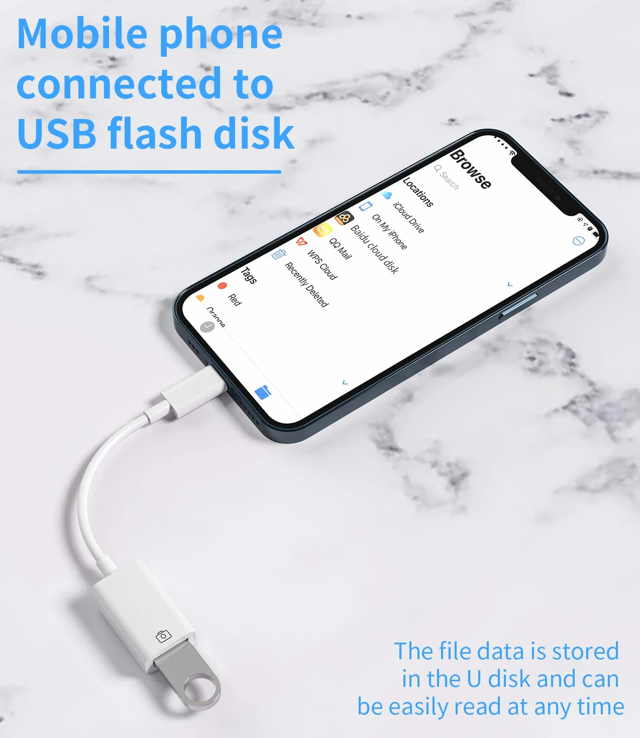 Lightning USB Flash Adapter iPhone OTG Converter Camera Card Reader Keyboard Mouse MIDI Hub Piano Data Sync Kompatybilny z Apple 11 12 13 14 Pro Max Mini Xr X Xs Se 7 8 Plus iPad Air