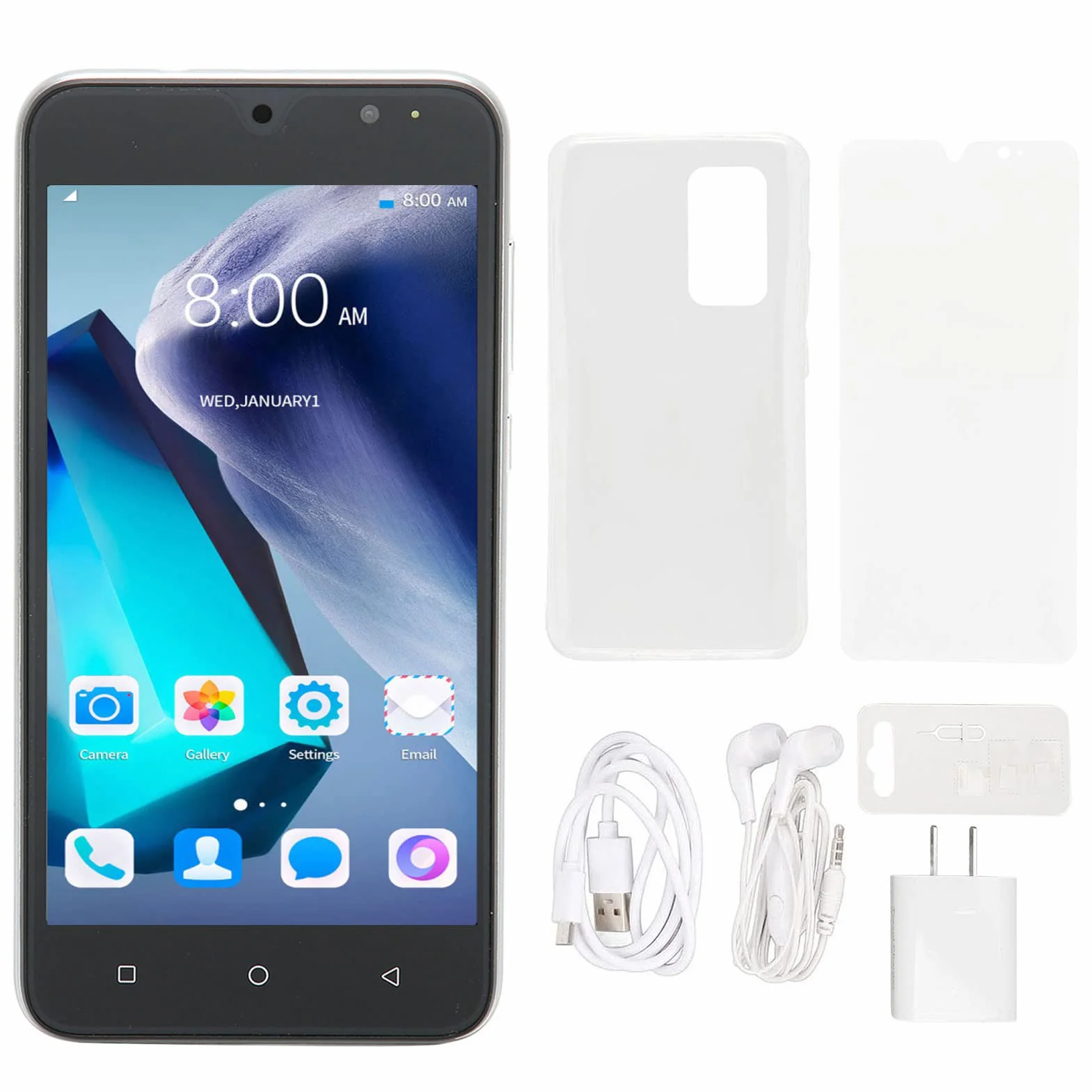 Odblokowany Smartfon z Androidem 10, 5,45-calowy Ekran FHD, Odblokowany Telefon Komórkowy z Dwiema Kartami SIM, Przedpłacony Smartfon 3G, 2 GB Pamięci RAM 16 GB ROM, Przód 5 MP z Tyłu 8(różowy)