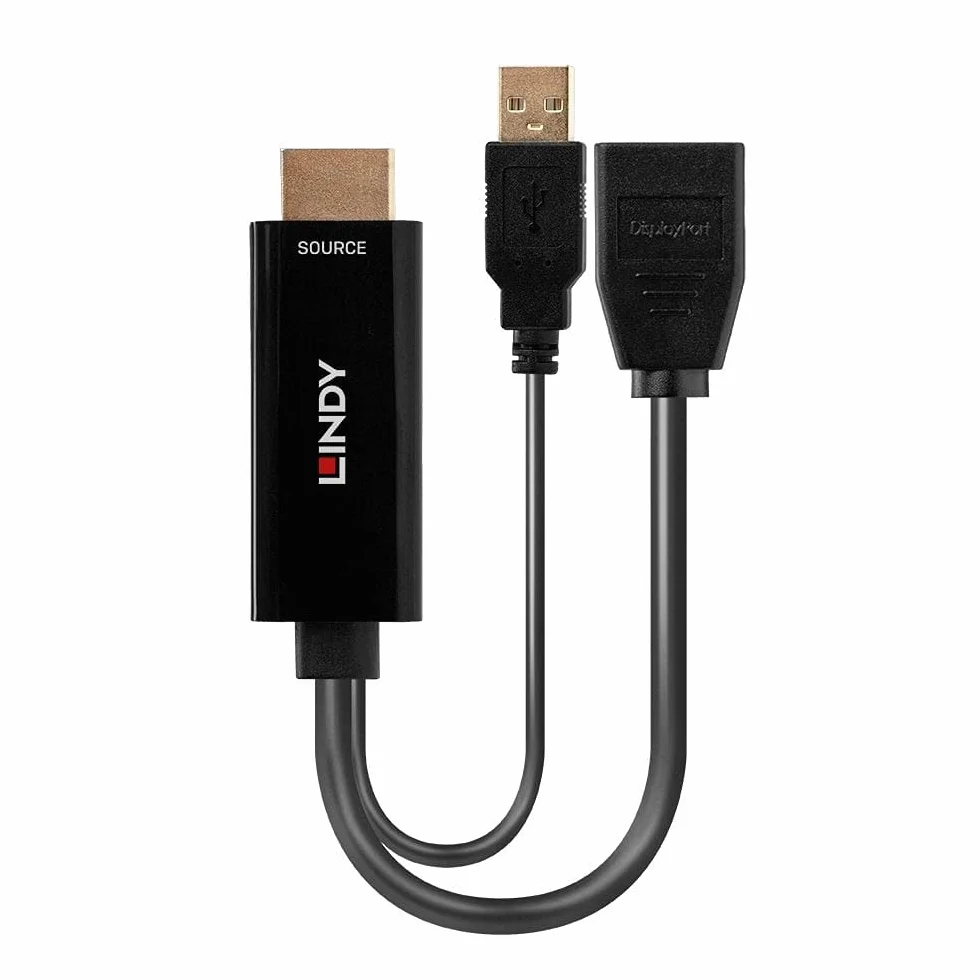 LINDY 38289 HDMI 18G na DisplayPort 1.2 konwerter z zasilaniem USB