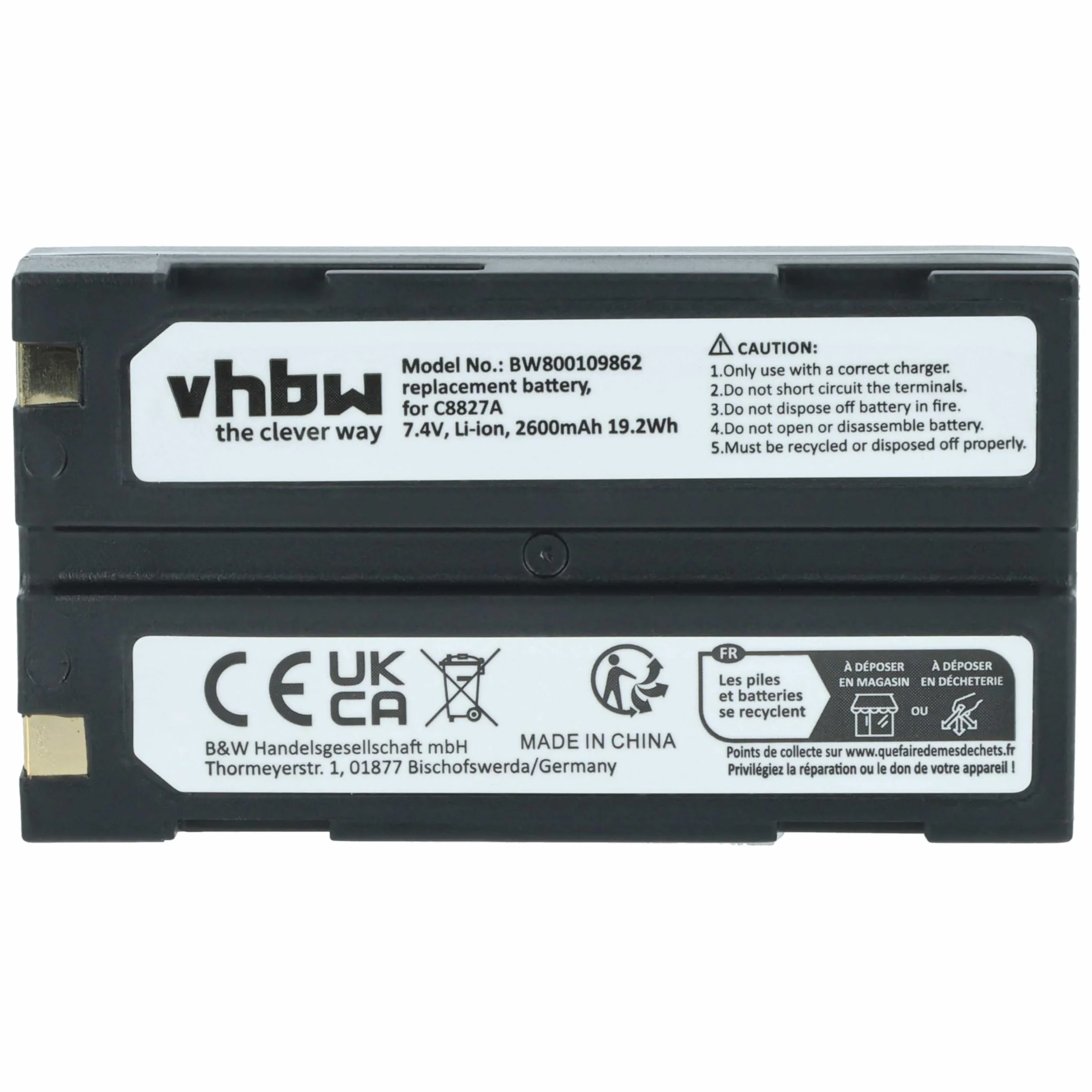 vhbw Akumulator kompatybilny z Navcom PASSY RT-3010S SF-3040 2600 mAh 7,4 V litowo-jonowy