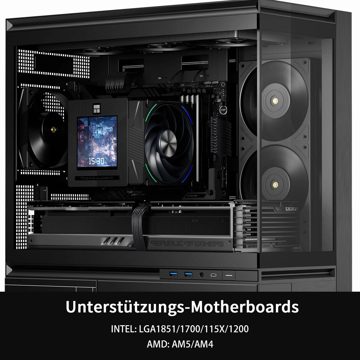Thermalright Phantom Spirit 120 Vision EVO CPU chłodnica powietrza, Twin Tower Radiator 2150 RPM, rozdzielczość 480 x 480, ekran IPS o przekątnej 3,95", chłodzenie komputerowe do Intel lga1851/AM5