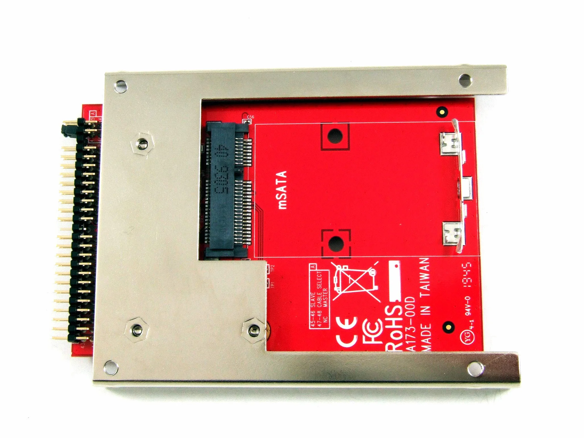 IIDE-MSAT mSATA SSD na 2,5-calowy konwerter adaptera IDE z aluminiowym wspornikiem ramy - Zatrzask i zatrzymaj mSATA SSD jako dysk SSD 9,5 mm 2,5 IDE