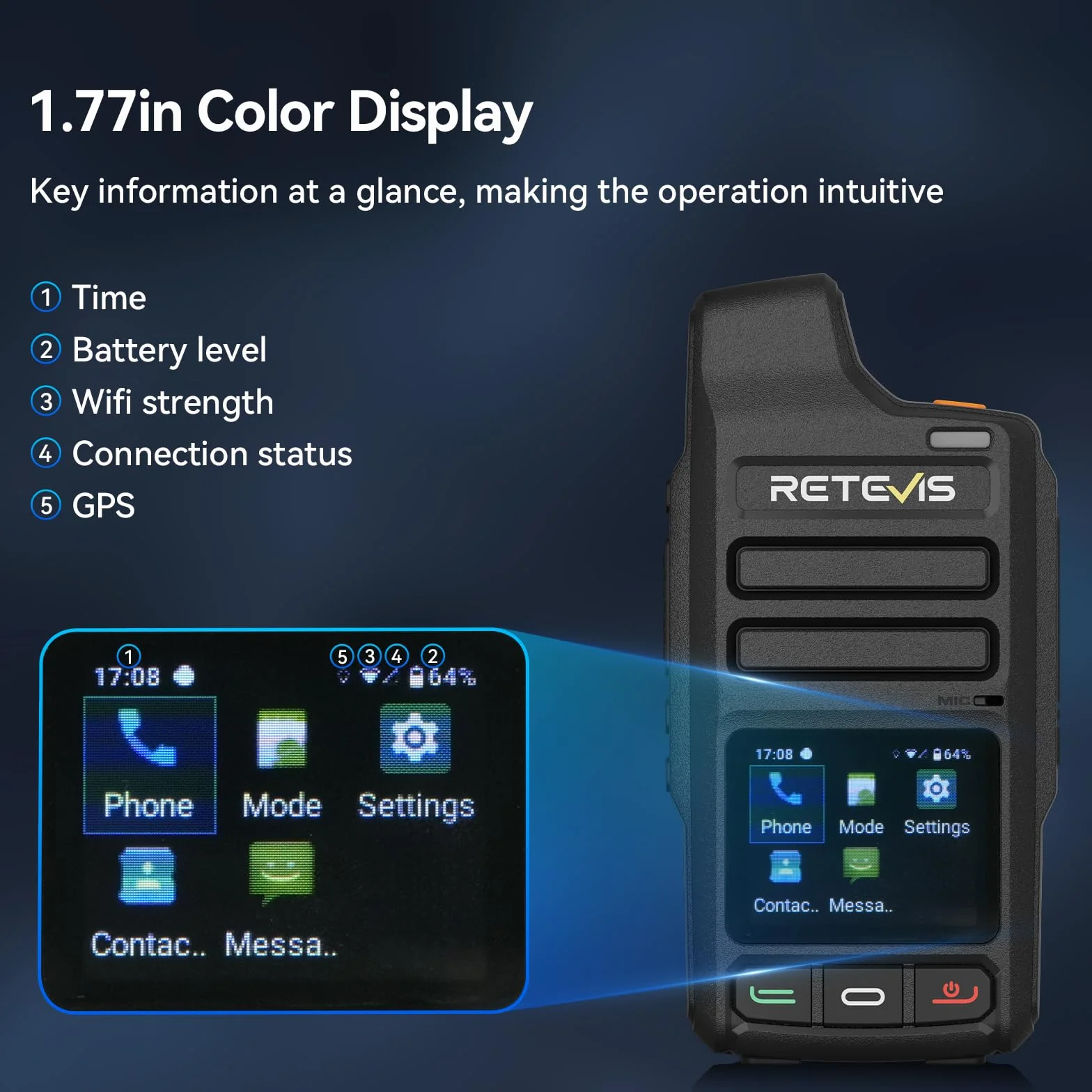 Retevis L71 Radiotelefon 4G, Radio Sieciowe Poc z Typu C, Obsługa Zello i Wi-Fi, 4000 mAh, Nieograniczona Komunikacja Radiowa dla Floty Logistycznej (2 Szt., Kolor Czarny)