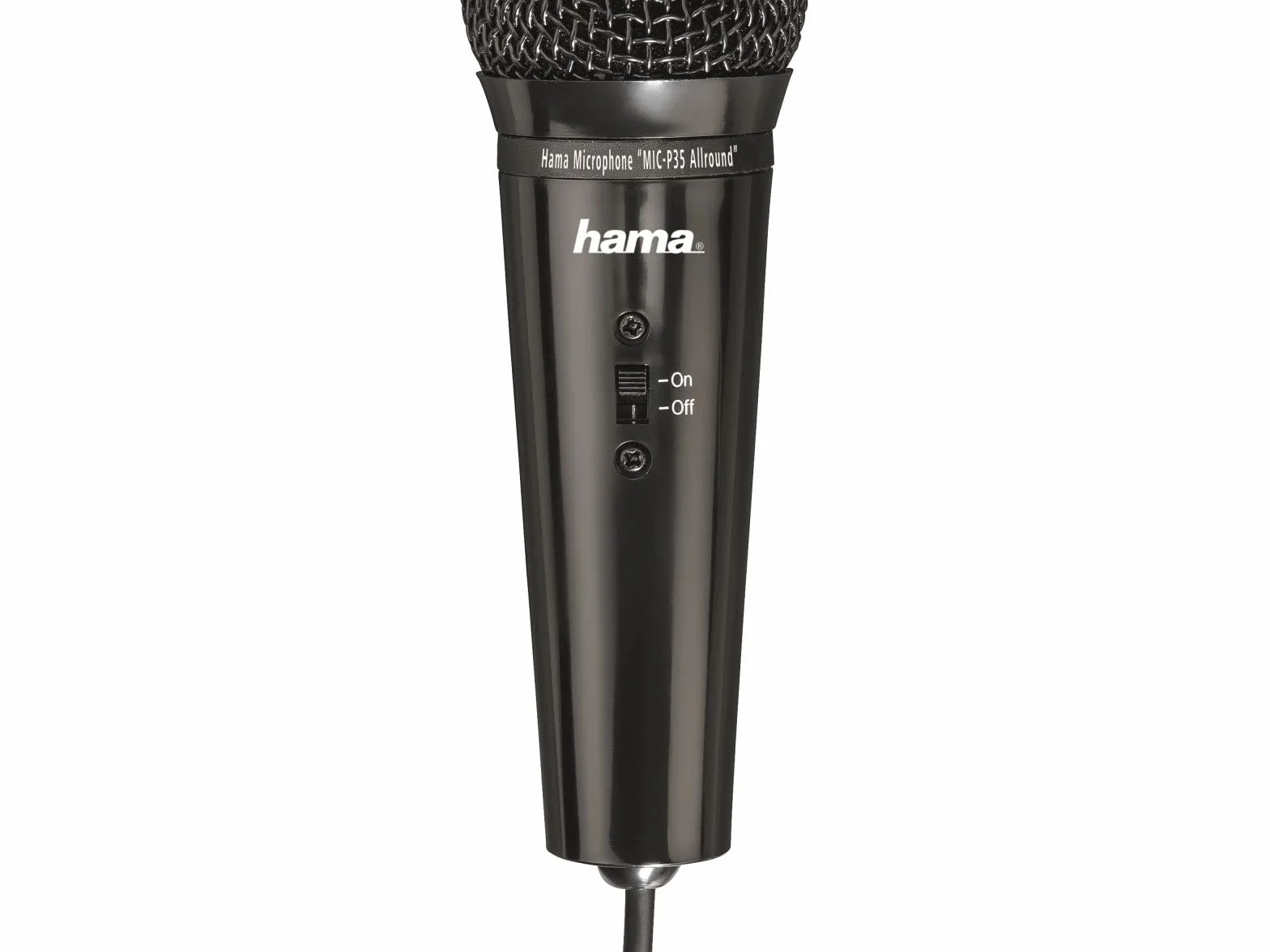 Hama Mikrofon PC z funkcją wyciszania i statywem MIC-P35 (jack 3,5mm, 2200 Ohm, 50 Hz-16kHz, mono, kabel 2,5m) czarny