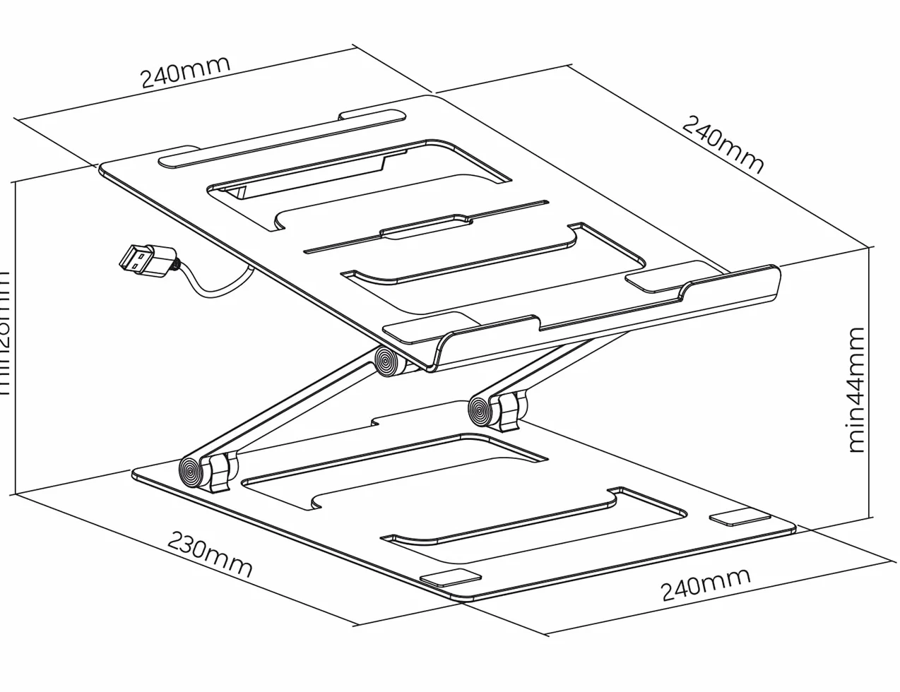 myWall Stojak na laptopa HT17L, ergonomiczny uchwyt na laptopa na biurko, notebooka i MacBook, kompatybilny z 11-17 cali, wentylowany i składany, uchwyt na laptopa