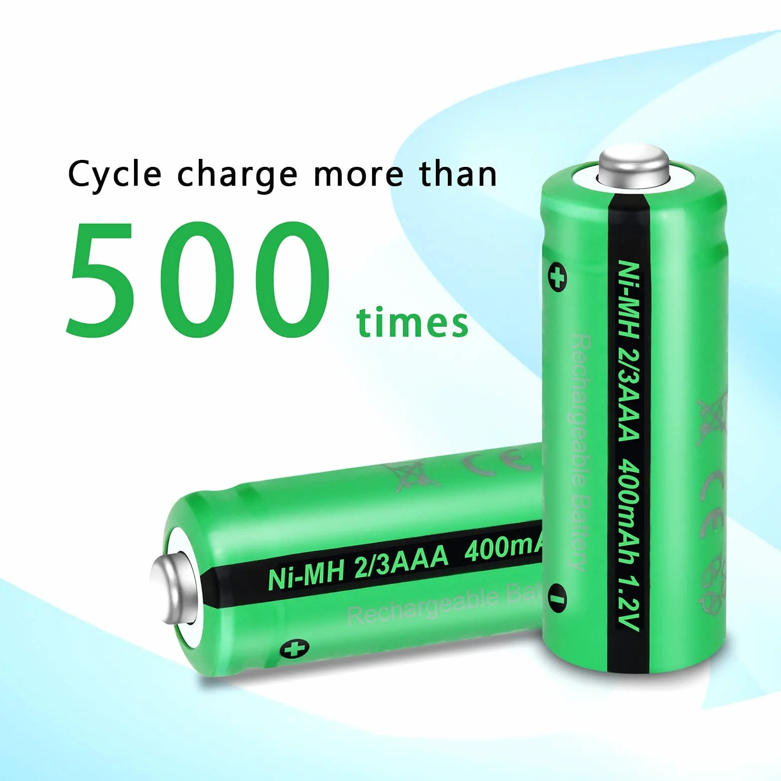 PKCELL Akumulatory NIMH 1,2V 2/3AAA 400 mAh 4 sztuk do lamp słonecznych