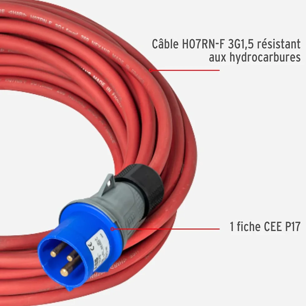 Brennenstuhl Elektryczny przedłużacz/Przedłużacz zewnętrzny Rozwiązania do kamperów, przyczep kempingowych, łodzi, sklepów ulicznych (15m H07RN-F 3G1,5, na zewnątrz), wyprodukowany we Francji