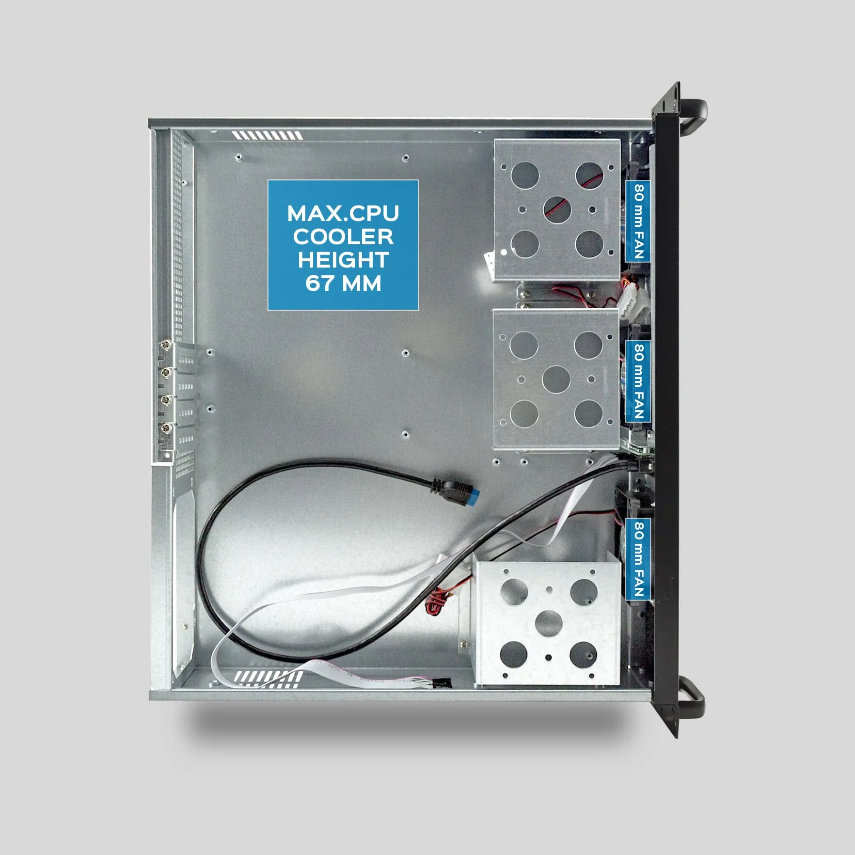 Unykach Obudowa Rack 2129 19" 2U - Silver/Black 1*USB 3.0 + 1*USB 2.0