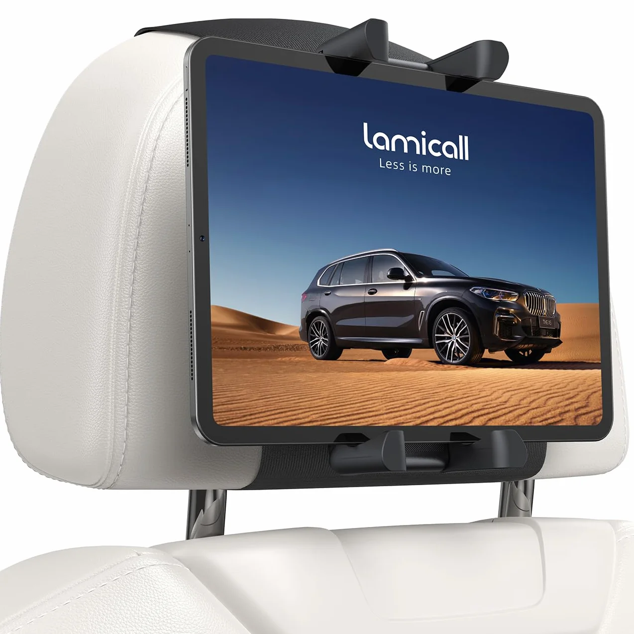 Lamicall 2 Sztuki Uchwyt na Tablet do Samochodu na Zagłówek Składany Gruby Zacisk 360° Obrotu dla iPad Pro Air Mini 6,1-13"