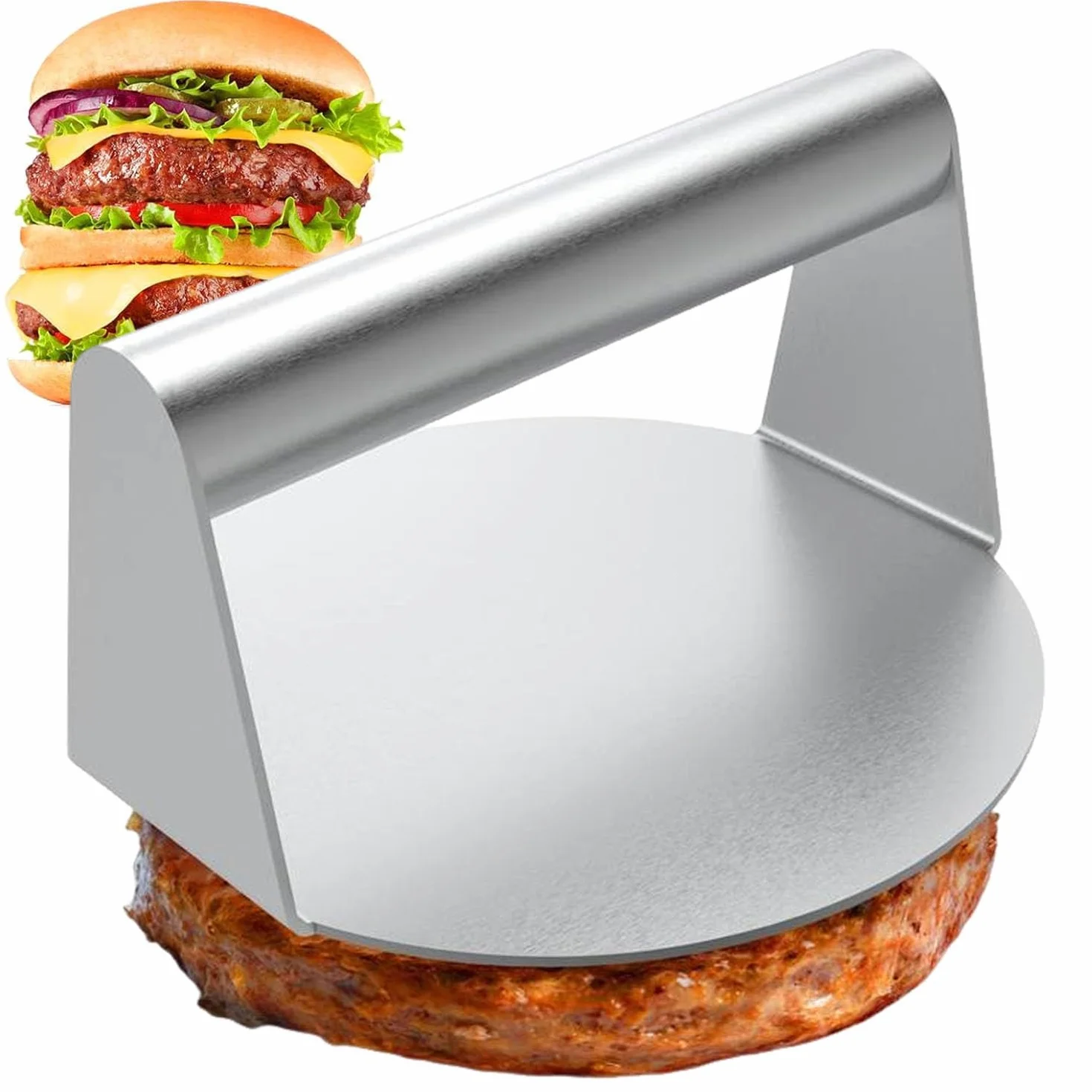 Prasa do Burgerów ze Stali Nierdzewnej 14 cm Okrągła do Grillowania