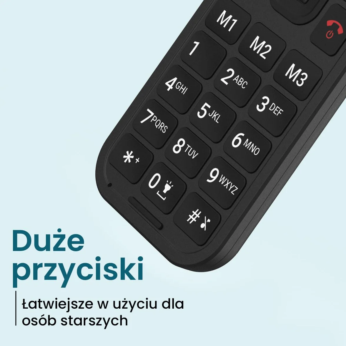 ADOC SC01, Telefon komórkowy przeznaczony dla osób starszych, duże klawisze, Przycisk SOS, Bluethooth, Wi-Fi, RAM 48MB, ROM 128MB, MicroSIM, MicroSD, Bateria 1.000 mAh, CE RoHS GCF, czarny.