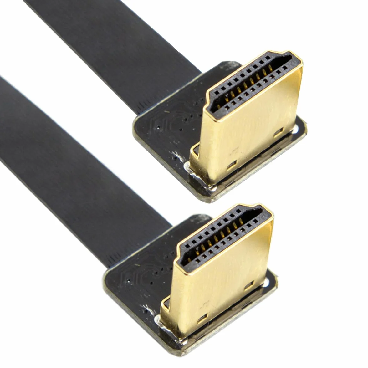 CY Cord Ultra cienkie, wygięta w dół wtyczka HDMI na zakrzywioną w dół wtyczkę HDMI, kabel przedłużający FPC, płaski kabel 1080P do FPV HDTV, multicopterowych zdjęć lotniczych, A3 (10 cm)