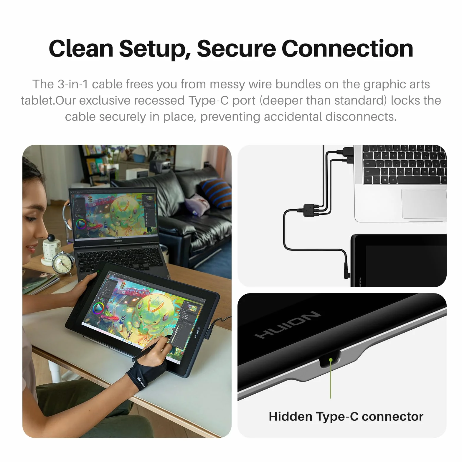 HUION Kamvas Pro 16 V2 tablet do rysowania z ekranem, 16K poziomów, PenTech 4.0, bez baterii, 15,6-calowy, w pełni laminowany, inteligentny pasek dotykowy i 6 klawiszy, artystyczny tablet