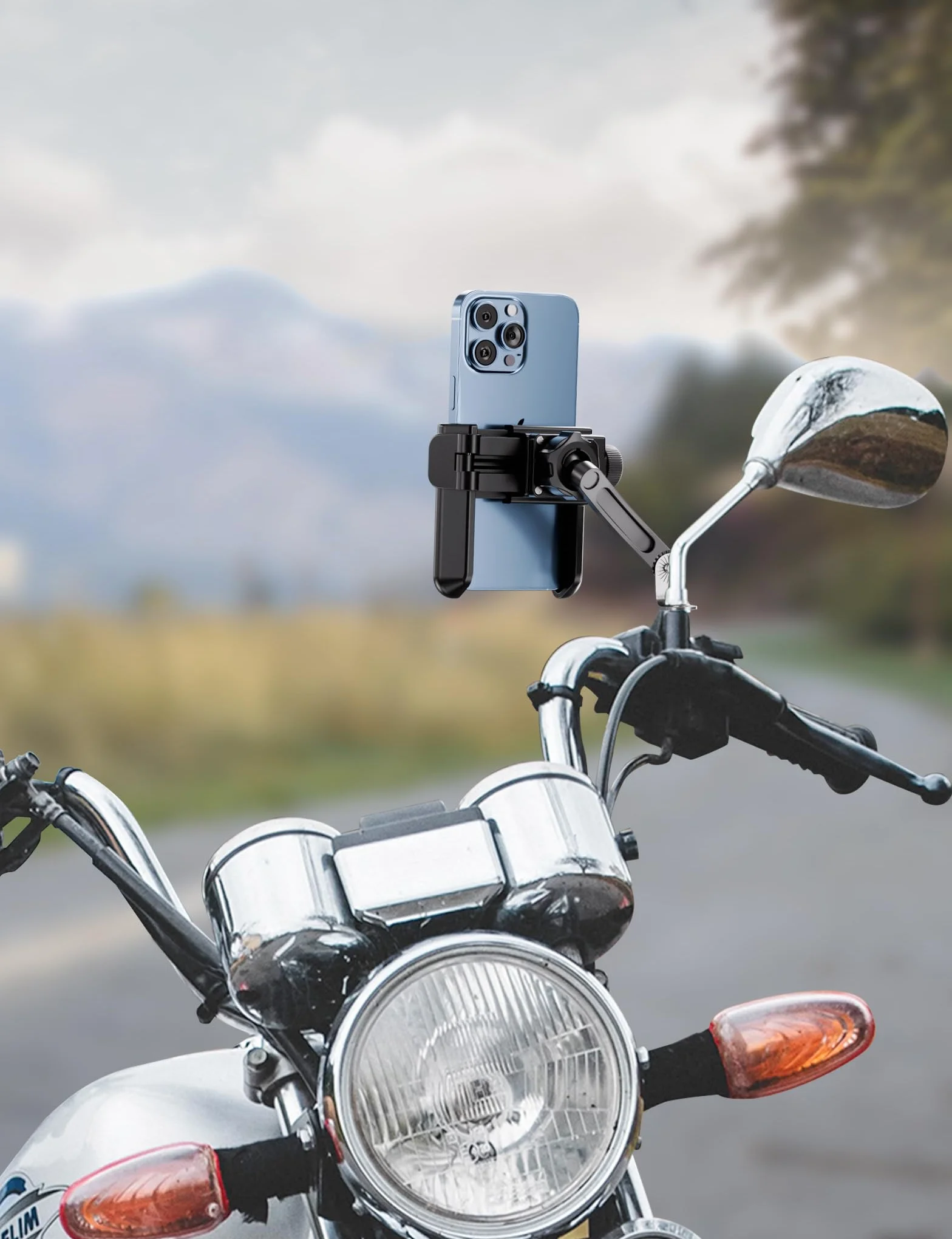 Grefay Motocyklowy Uchwyt na Telefon Komórkowy,Szybki Demontaż, Obracany o 360 Stopni Motocykl Uchwyt na Telefon do Smartfonów 3,5-7,0 Cali