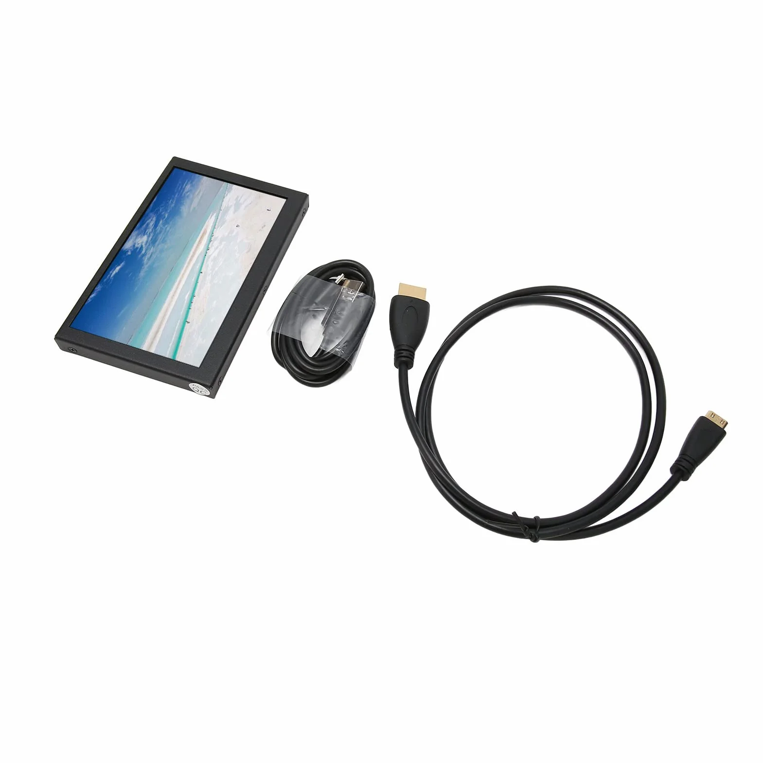 5-calowy Monitor, Ekran LCD Mini IPS 800x480 Mały Monitor, Metalowa Obudowa Komputer Przenośny Monitor Podekranowy dla Interfejsu HDMI dla Komputera RPi dla Windows 7 8 10 dla OS X
