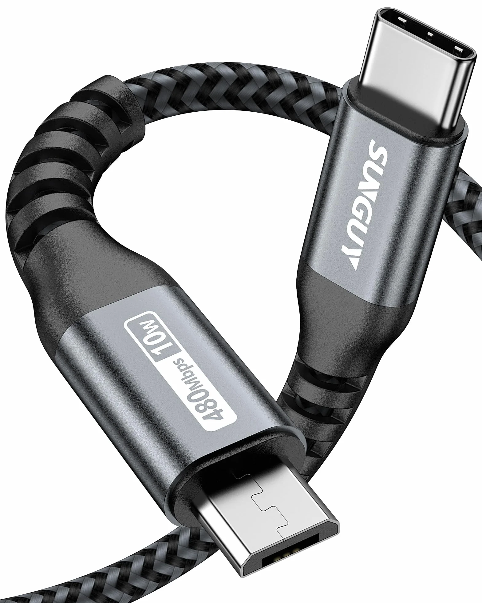 SUNGUY Kabel USB C do Micro USB OTG, 480 Mbit/s, Kompatybilny z MacBook Pro, Galaxy S21 S20 S10 - 0.5m