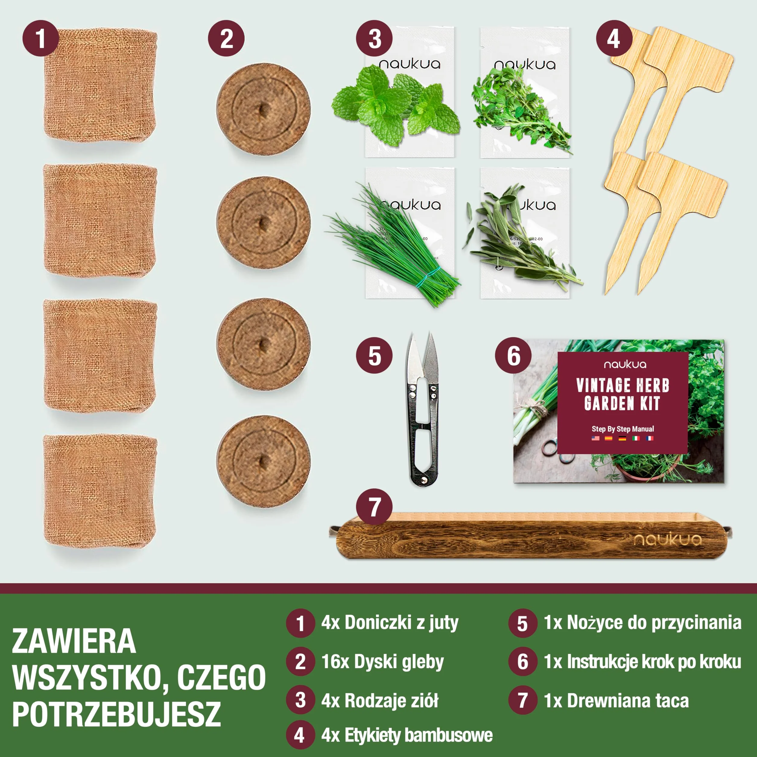 Organiczny Zestaw Do Uprawy Ziół - Szczypiorek, Oregano, Mięta, Szałwia - Nasiona Bez GMO Hiszpania
