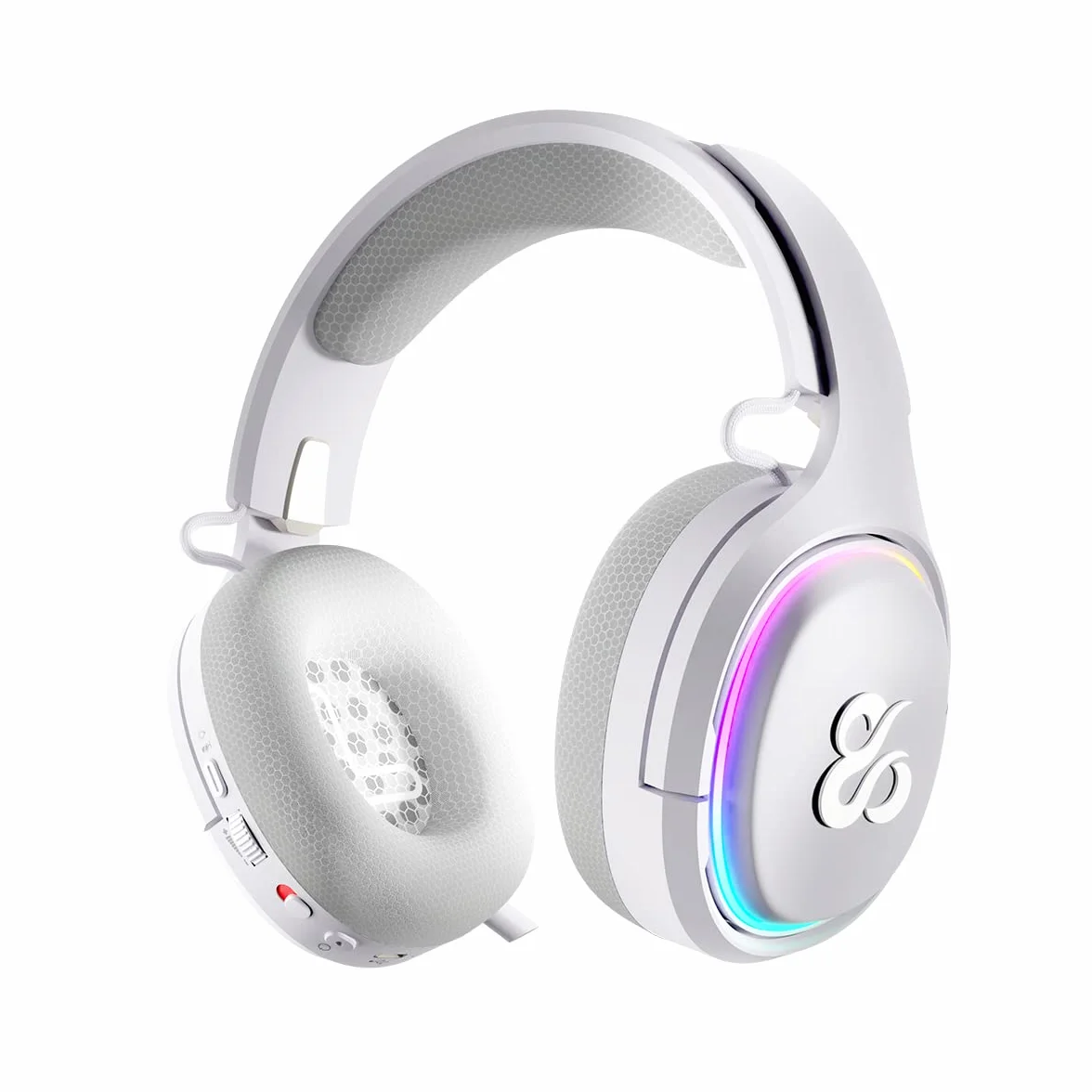 NEWSKILL Aton Ivory | Bezprzewodowy zestaw słuchawkowy do gier RGB | 2,4 Ghz | Bluetooth 5.0 | Wieloplatformowy
