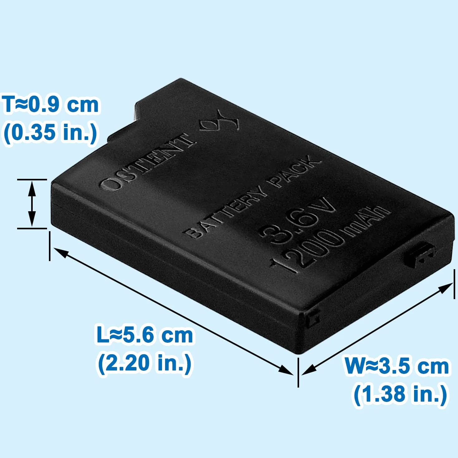 OSTENT Wymiana akumulatora litowo-jonowego 1200mAh 3,6V dla Sony PSP 2000/3000 PSP-S110