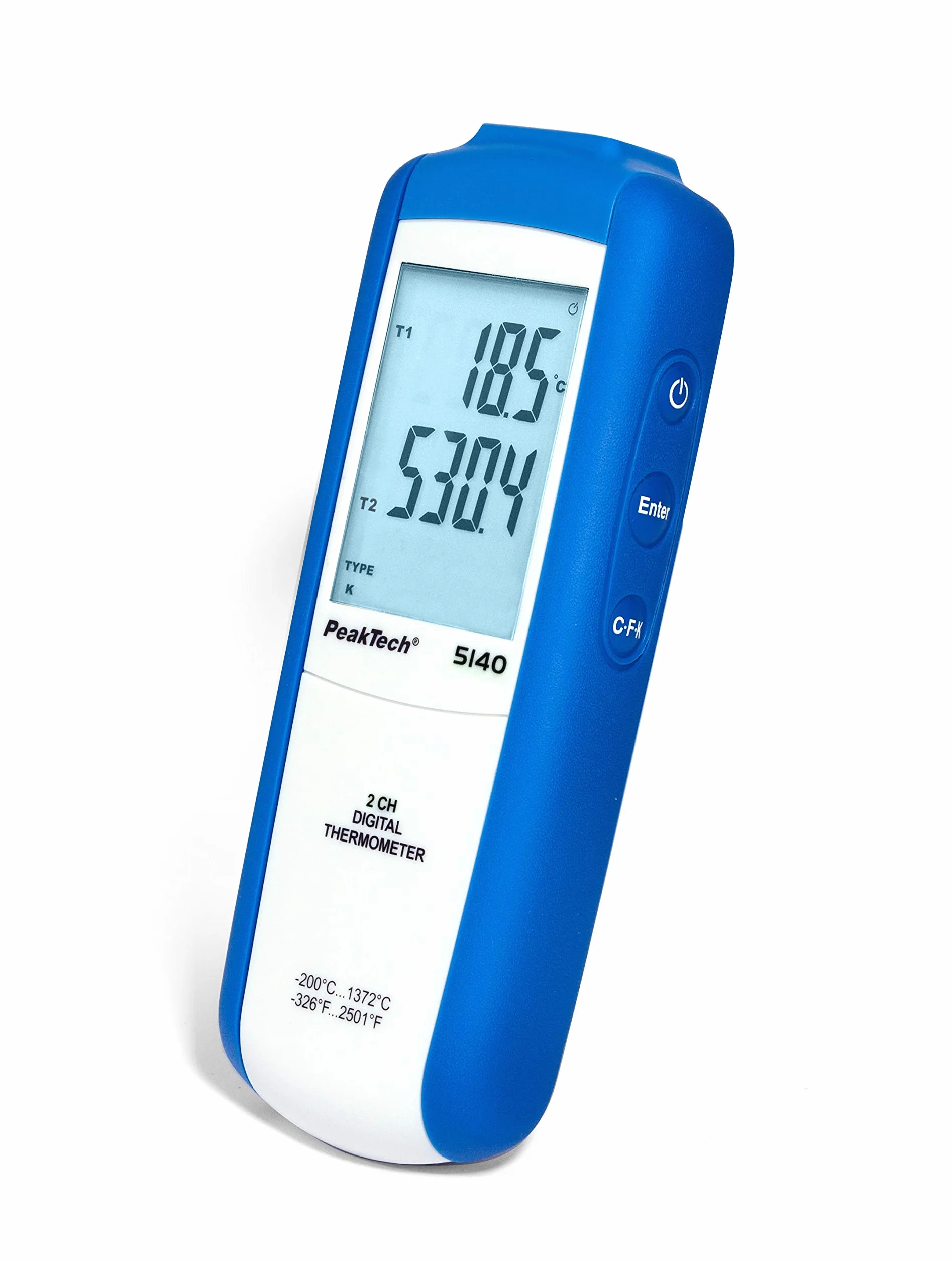 PeakTech P 5140 - Termometr Cyfrowy 2 CH, 3 1/2 cyfry, -200...+1372°C
