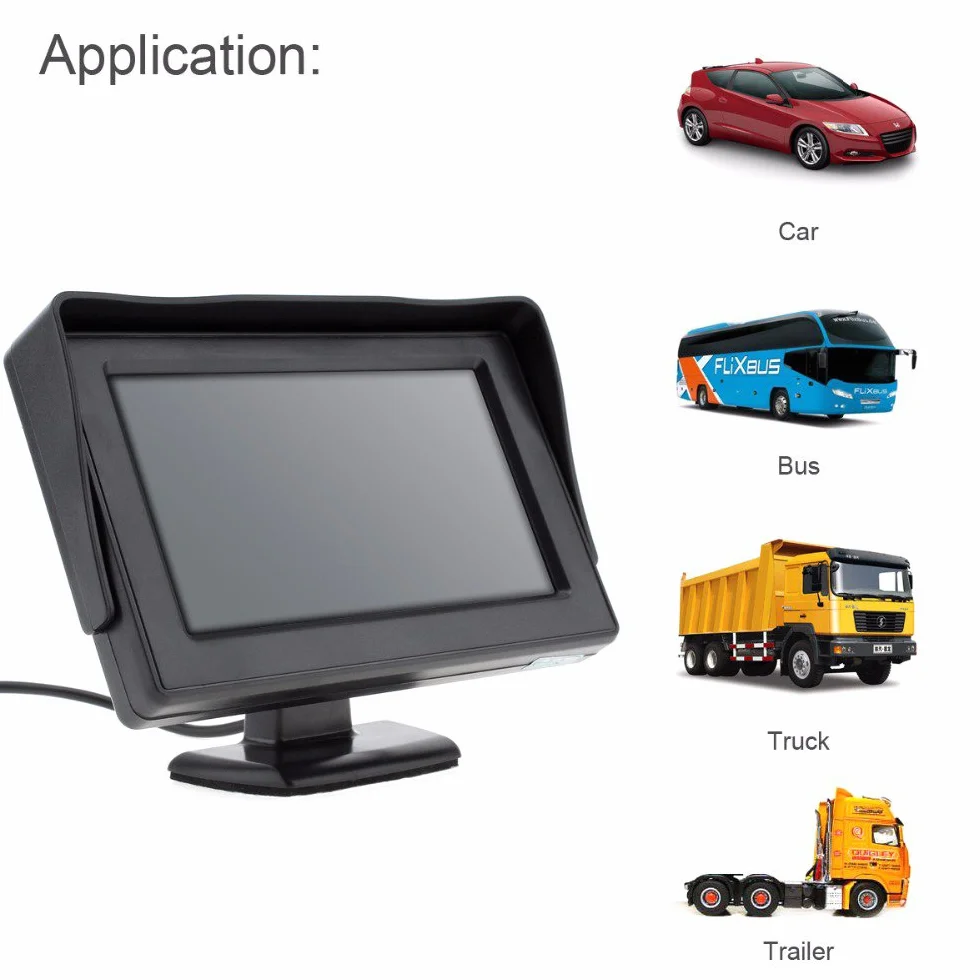Super HD lampa hamowania zestaw z monitorem LCD 4,3 cala, kamera cofania zamiennik do Renault Trafic II III Diesel Petrol FWD FL EL JL JG FG/Opel Vivaro Diesel Petrol Chassis FWD A B C X82 X83 J7 E7