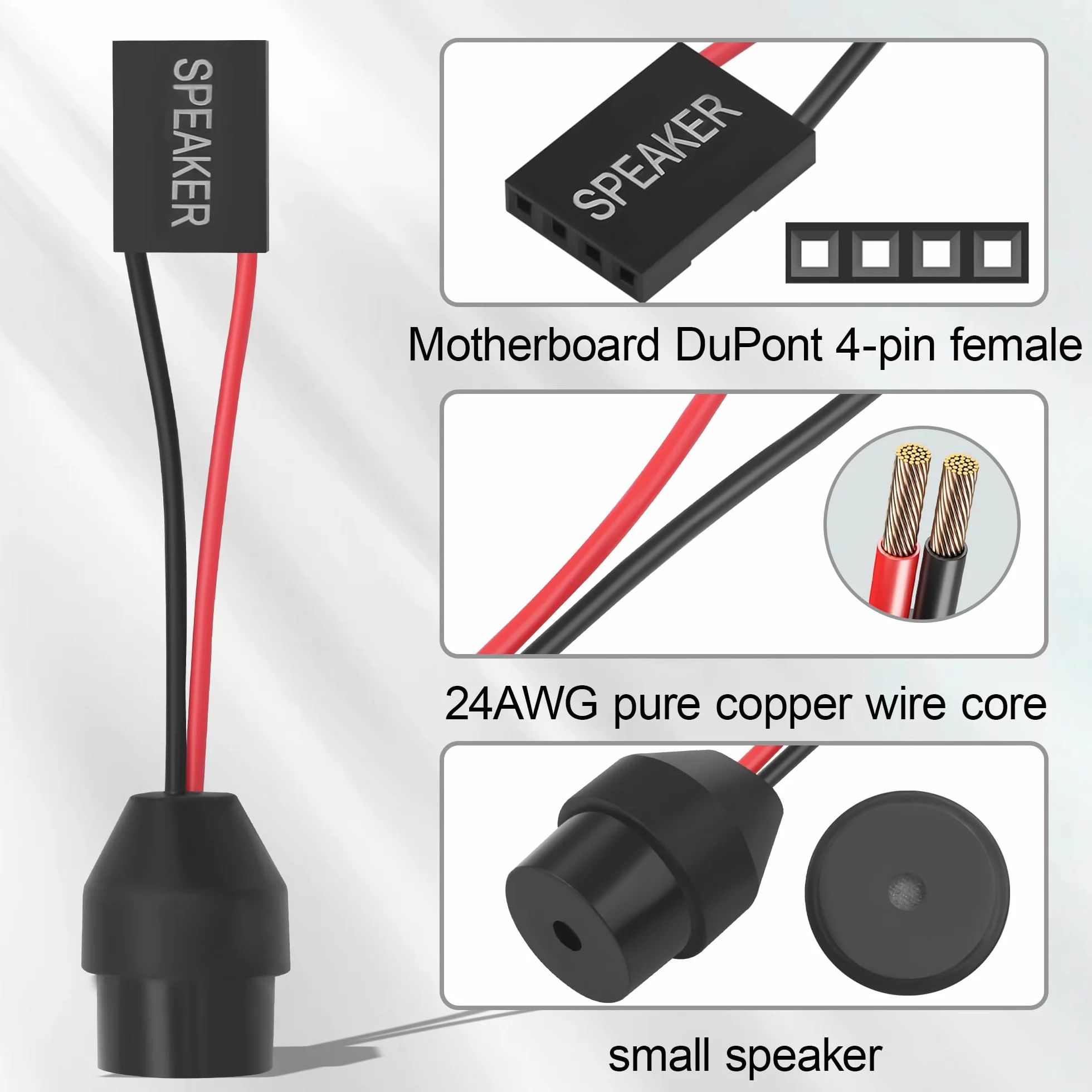Płyta główna do komputera stacjonarnego z głośnikiem wewnętrznym 2-pinowy mini plug Speaker 6,5 cm 3 sztuki
