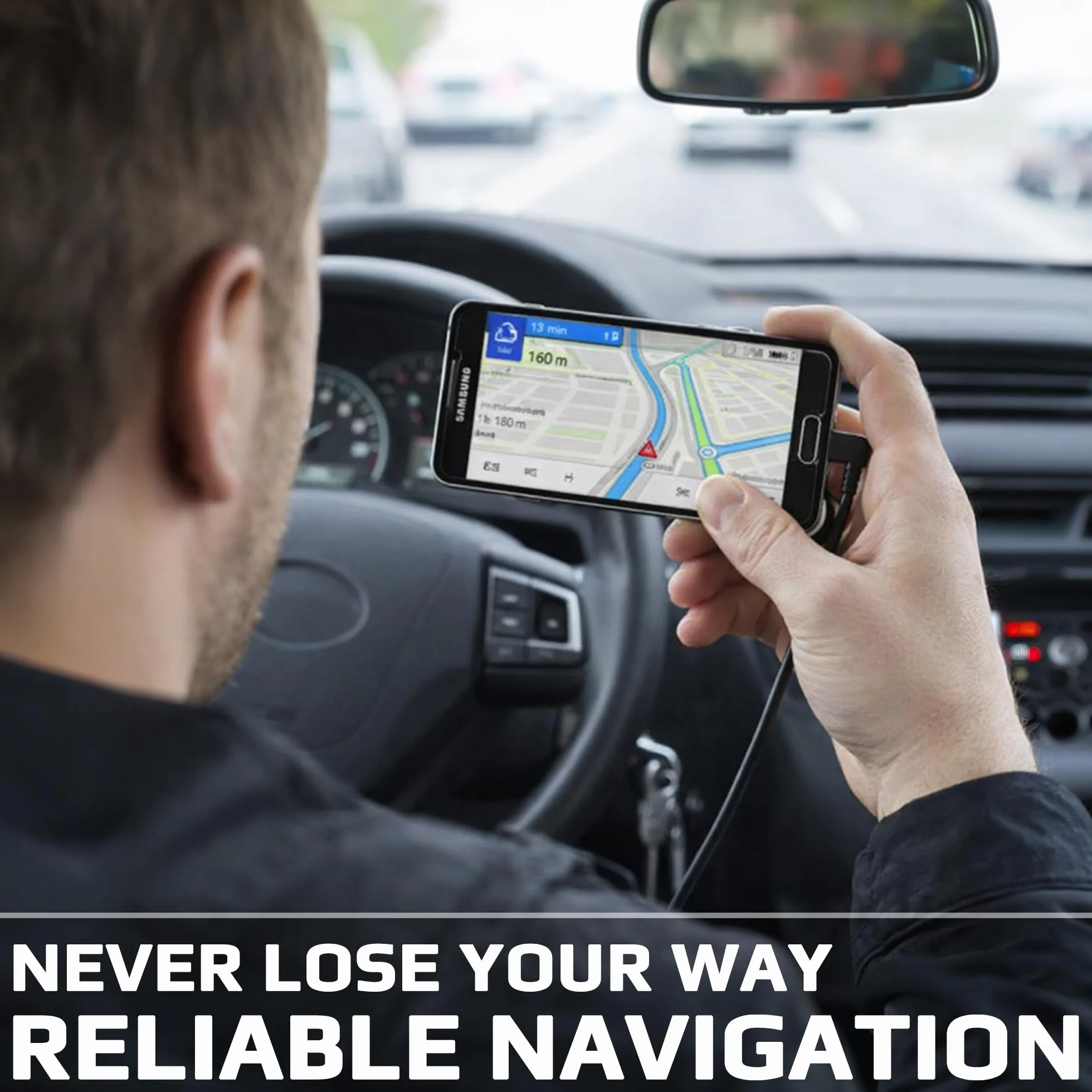 Keple TomTom Kabel do ładowania w samochodzie kompatybilny z Go 40, 50, 60, 400, 500, 510, 520, 530, 600, 610, 620, 820 Live, 5000, 5100, 5200, 6000 | START 20/25 / 40/42 kąt prosty Micro USB (1 m)