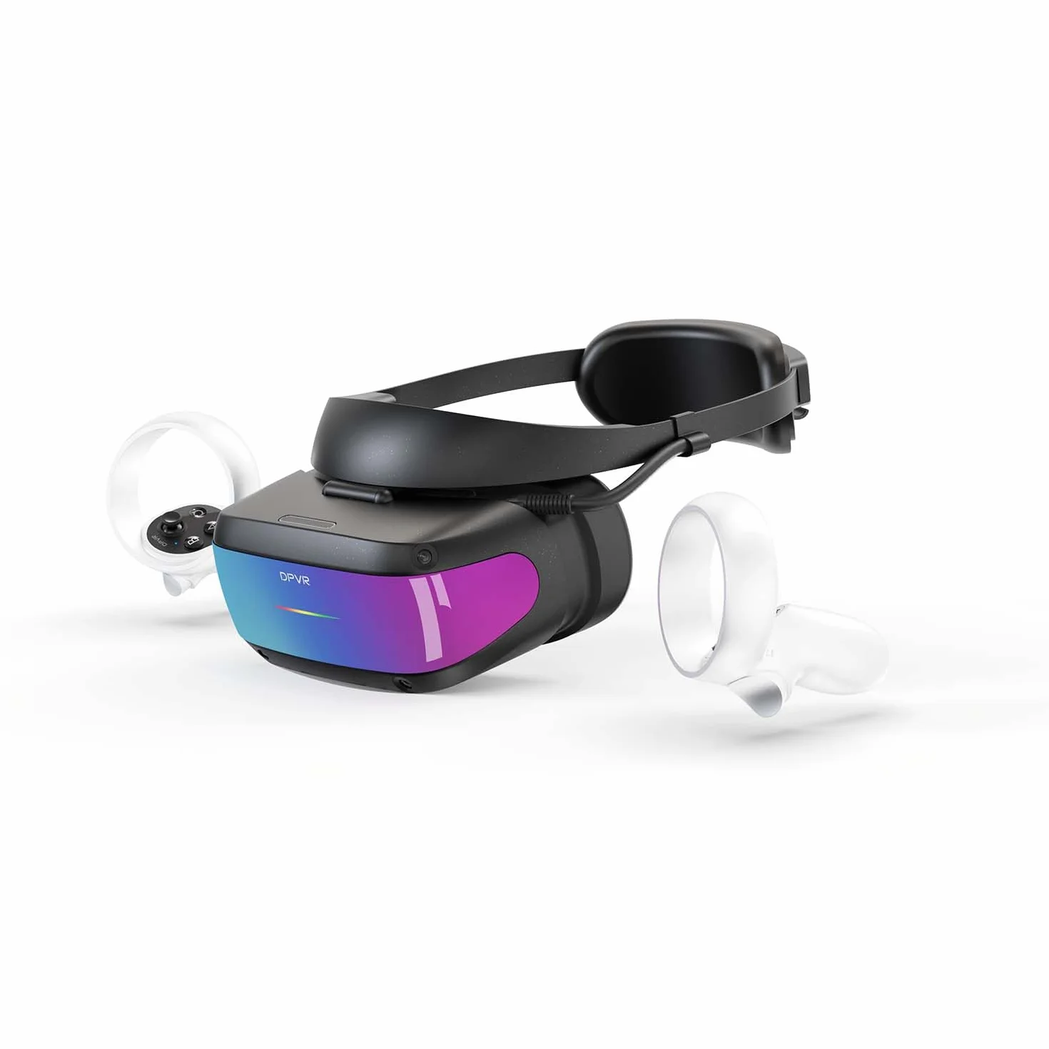 DPVR Zestaw słuchawkowy E4 VR – zestaw słuchawkowy PCVR Virtual Reality do gier komputerowych z kontrolerem, kompatybilny ze SteamVR