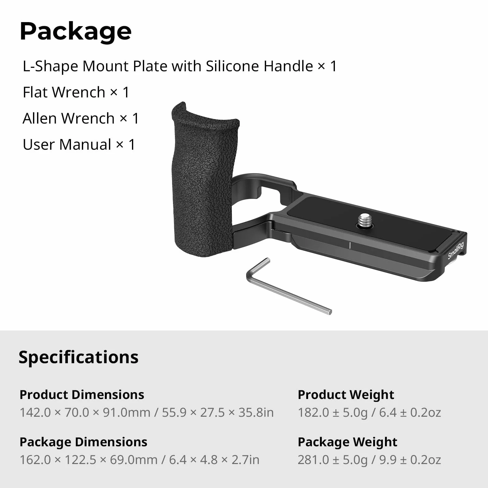 SMALLRIG Uchwyt A6700 HandGrip, silikonowy uchwyt w kształcie litery L do aparatu Sony Alpha 6700, wbudowana płytka szybkiego zwalniania do Arca-Swiss -5061