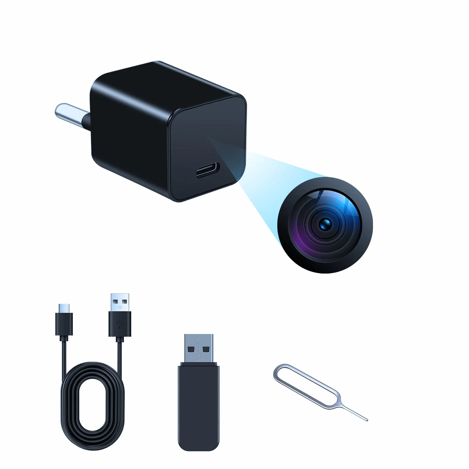 Mini kamera monitorująca HD 1080P, kamera bezpieczeństwa dla dzieci i zwierząt domowych, z wykrywaniem ruchu, odpowiednia do nadzoru wewnątrz i biura, bez Wi-Fi