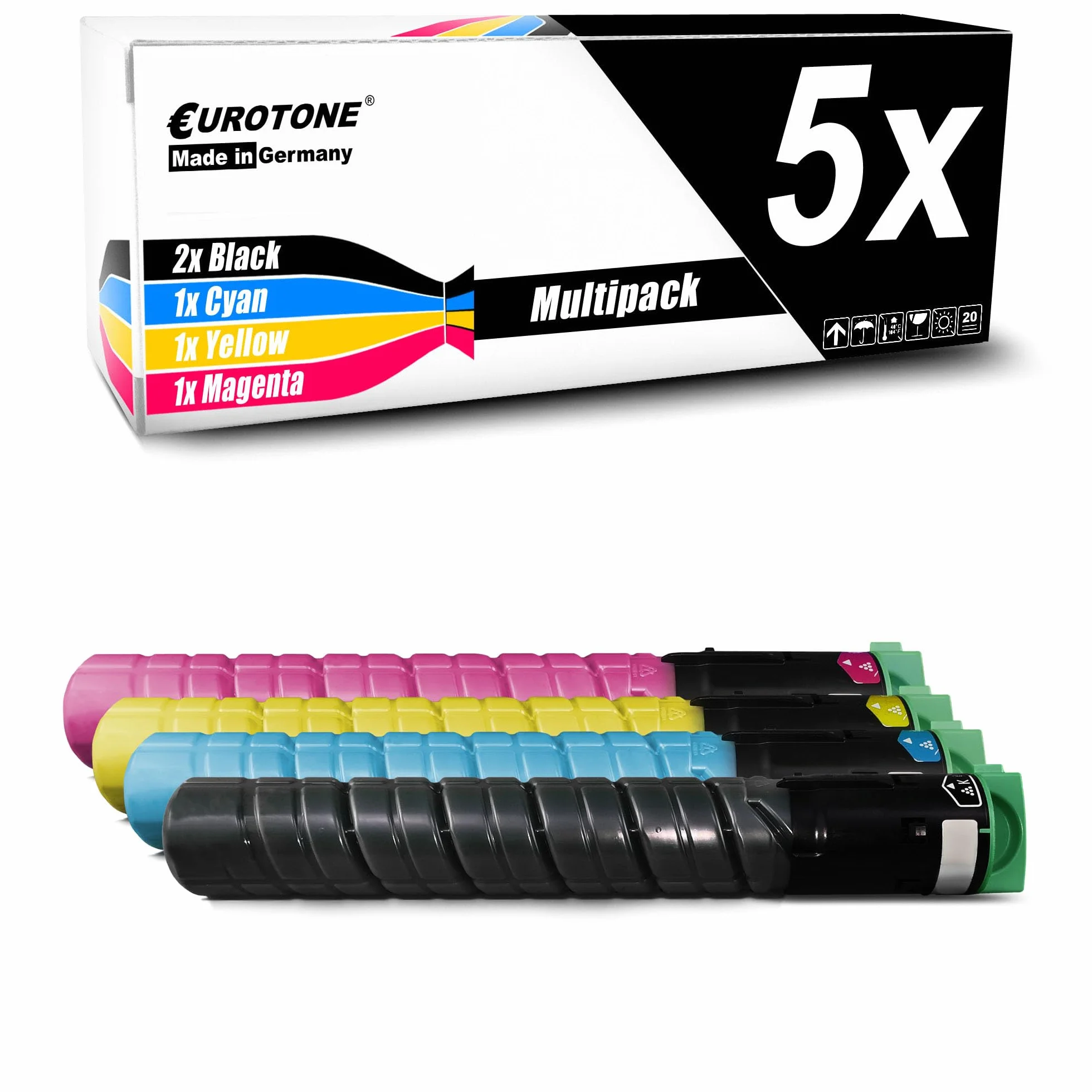 Eurotone Toner 5X toner kompatybilny jako zamiennik do Ricoh Aficio MPC2030 MPC2050 MPC2530 MPC2550 zastępuje 841196 - 841199 zestaw