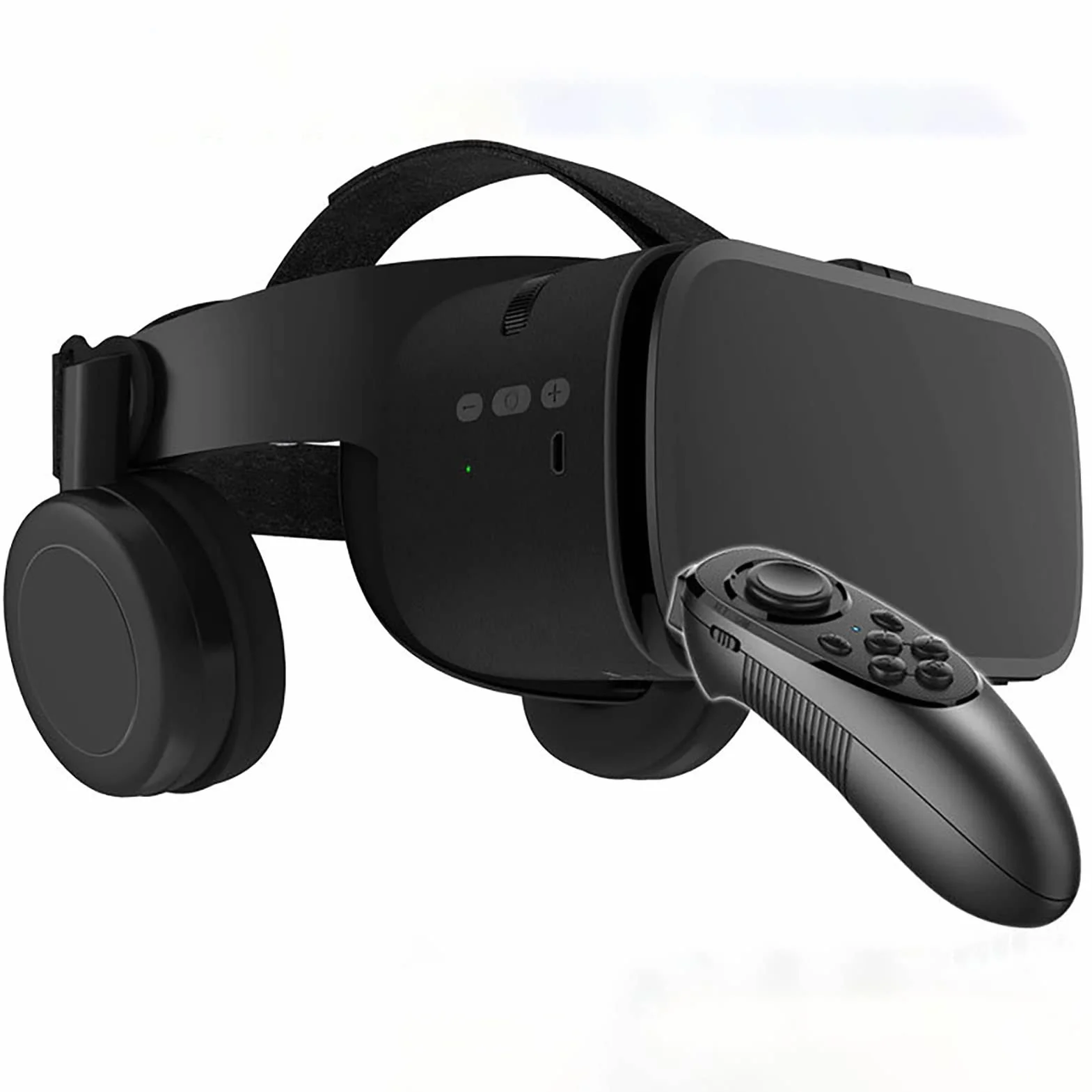 Okulary VR z pilotem zdalnego sterowania, okulary VR do filmów 3D gry wideo, VR Realidad Virtuales Game System VR zestaw słuchawkowy do iPhone'a Apple Android PC Phone (kolor: czarny, rozmiar: 052)