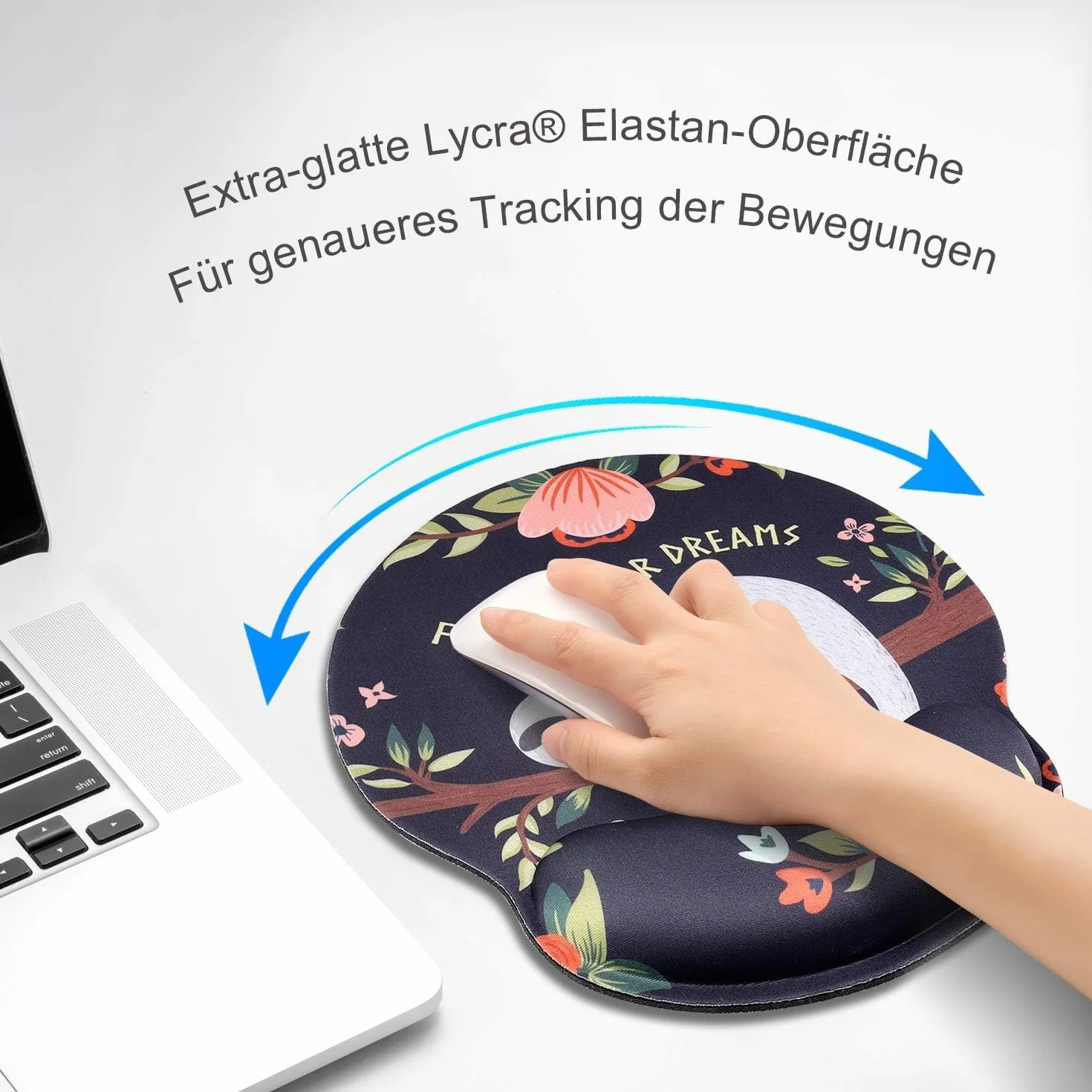 AOKSUNOVA Ergonomiczna podkładka pod mysz z żelową poduszką, wzór plastra miodu
