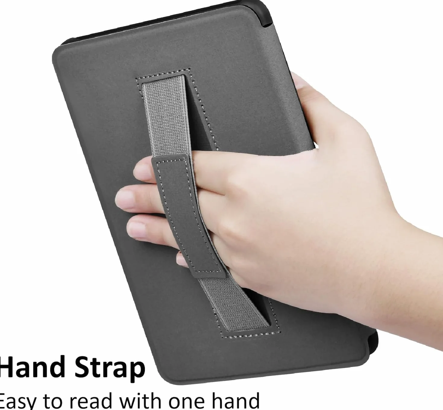 Etui na Kindle 15.2 cm (wersja 11. generacji 2024/2022), prezenty dla miłośników książek, lekka skóra PU, składany, ochronny pokrowiec z TPU z automatycznym budzeniem/uśpieniem, pasek na rękę