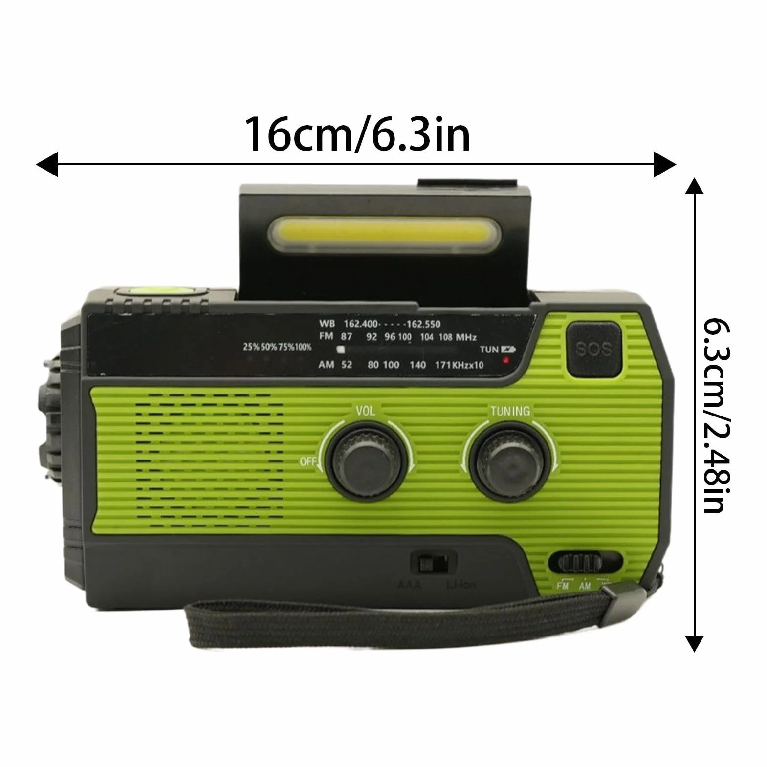 Przenośne Radio FM Z Latarką LED I Małym Panelem Słonecznym | Radio Pogodowe z Latarką 3-Trybową Do Użytku Wewnątrz I Na Zewnątrz, W Domu, Kemping, Piknik, Plaża, Wędrówki,
