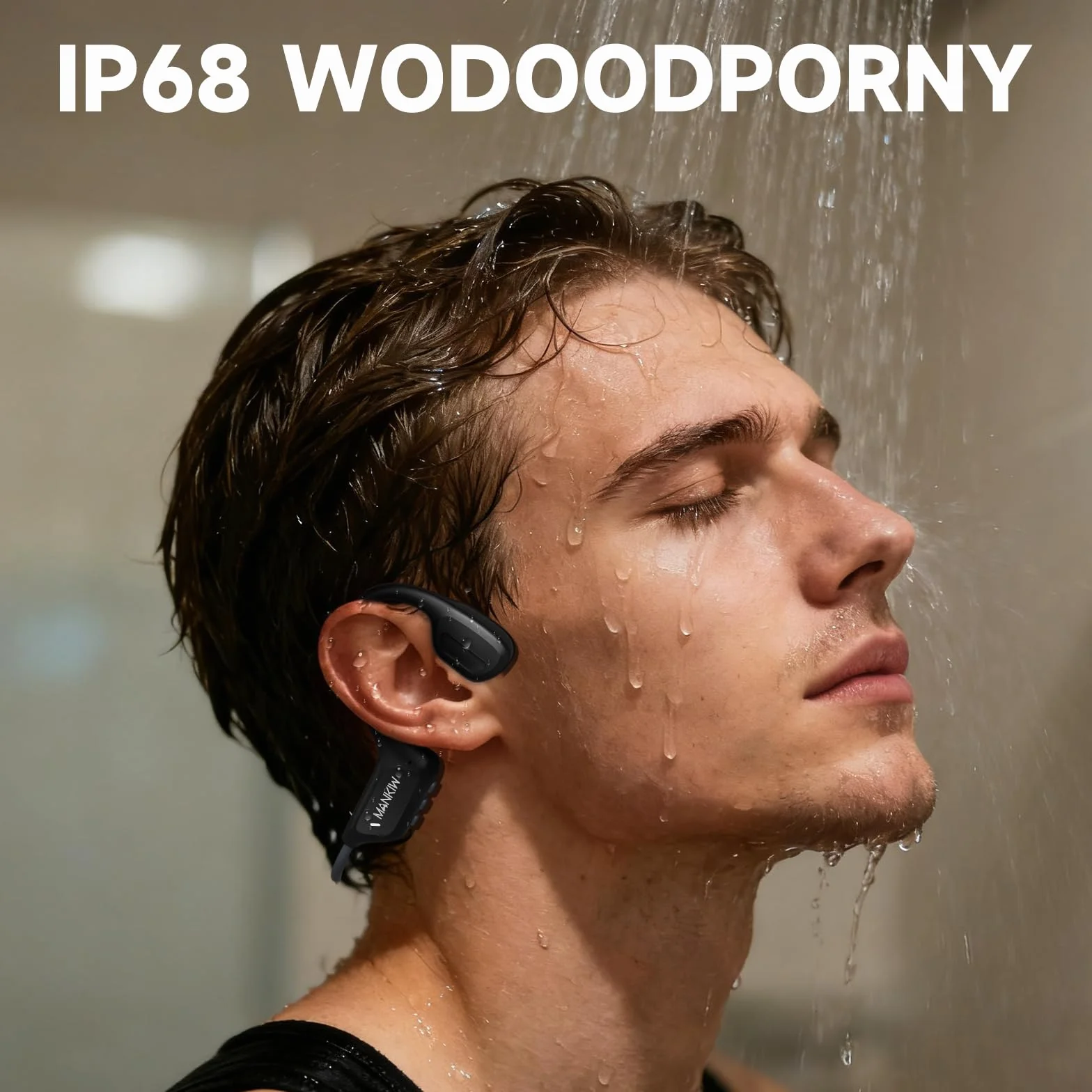 MANKIW Słuchawki Przewodnictwa Kostnego, IP68 Osea Bluetooth 6.0, Słuchawki do ćwiczeń, biegania, jazdy lub wędrówek