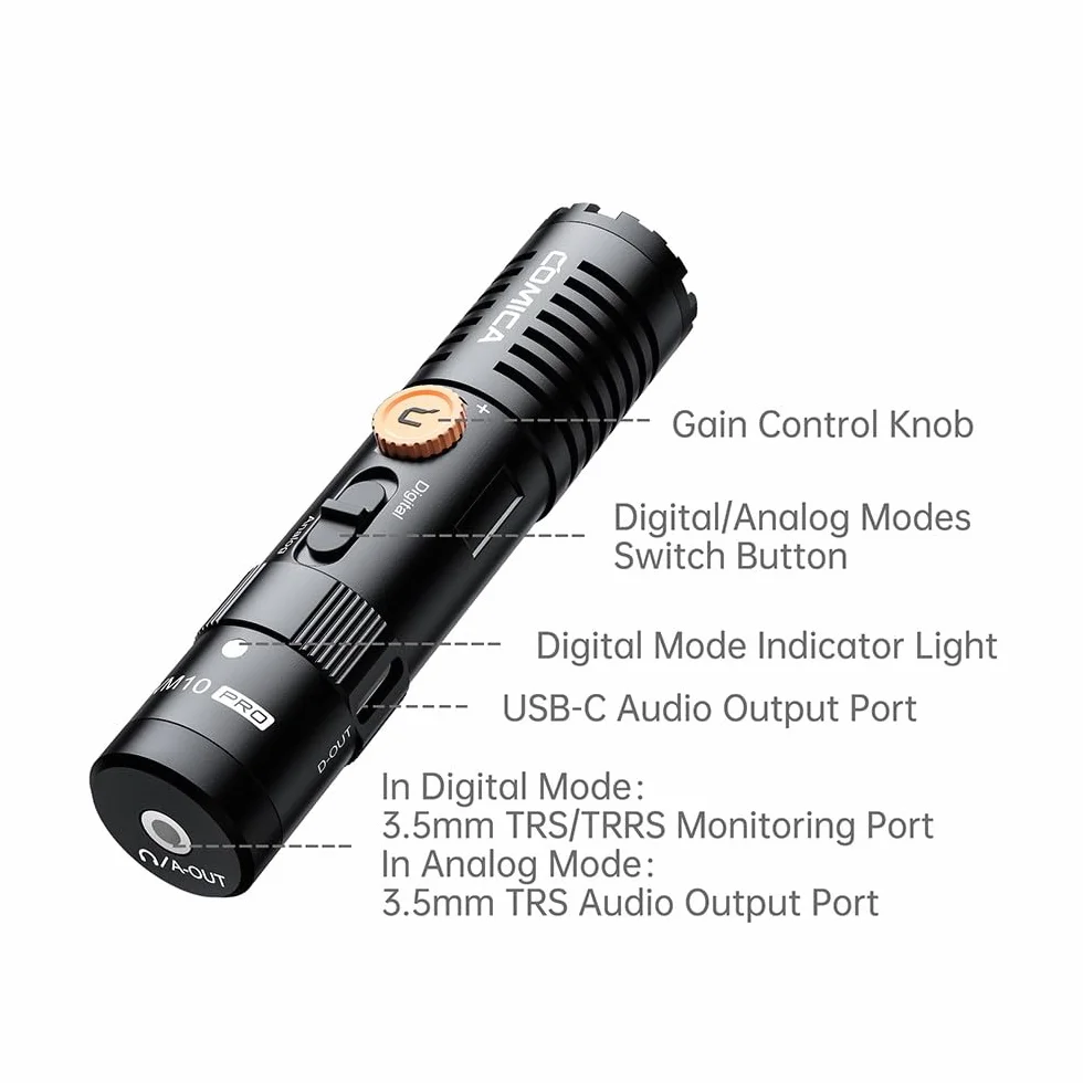 COMICA Vm10 Pro Shotgun Microphone Mic USB C do aparatu, smartfona, tabletu, komputera. Idealny do vlogowania, przesyłania na żywo, odzyskiwania. Podwójny tryb Vifeo USB Shotgun Microphone with Gain