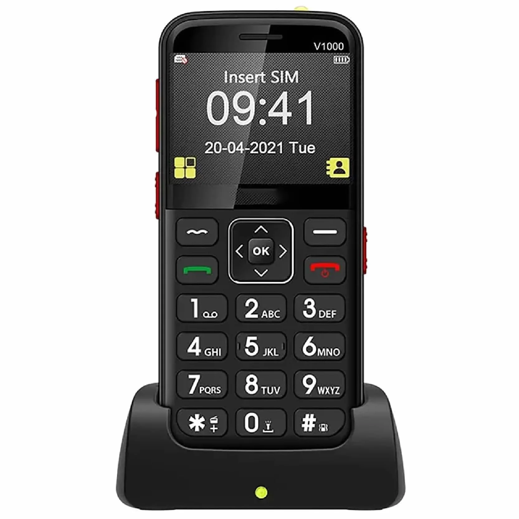 Telefon komórkowy dla seniorów z dużymi przyciskami, odblokowany ekran 2,31-calowy telefon komórkowy dla seniorów z SOS i latarką, bateria 1700 mAh, łatwa obsługa