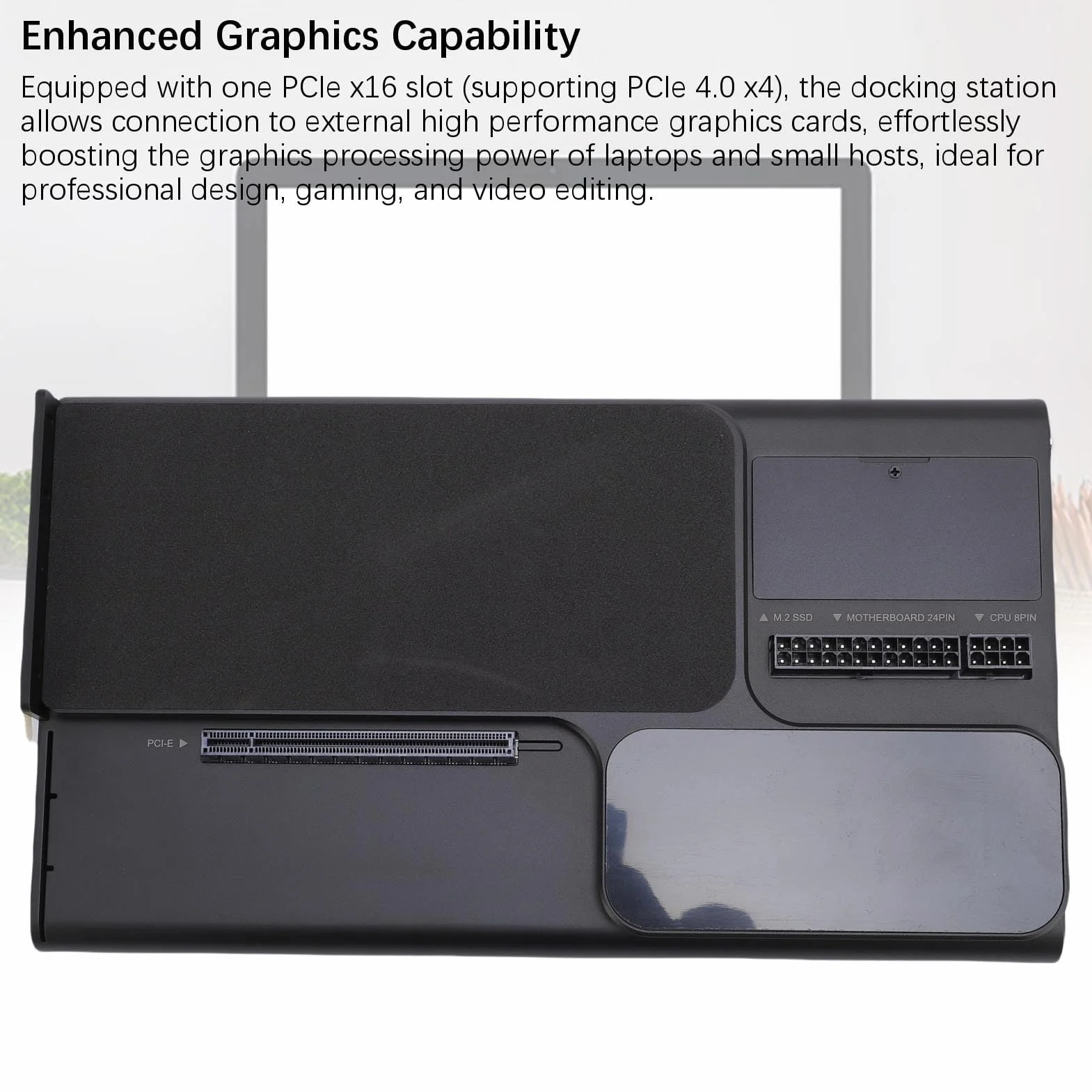 Jectse PCIEX16 GPU Dock Station, Zewnętrzna Stacja Dokująca Grafiki dla 5, 140W PD, PCIE4.0 X4, 2,5G RJ45, USB 3.2, M.2 Slot, AIDX/SFX Zasilacz, dla Wygranych 10 11