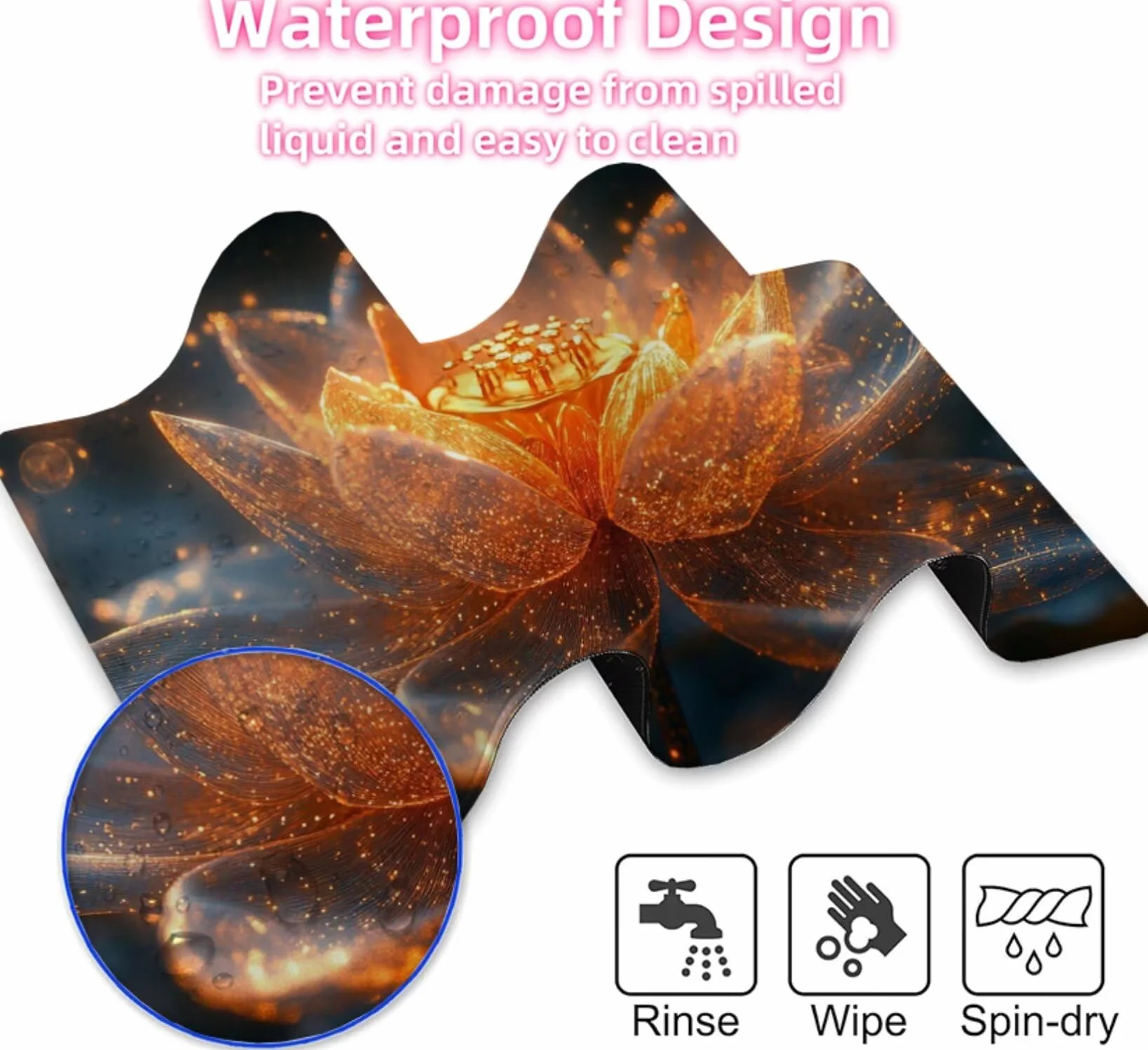 Podkładka pod mysz Lotus 1600x800x3mm duża podkładka pod mysz, fantazyjna podkładka pod mysz dla graczy, szyte krawędzie, antypoślizgowa gumowa podstawa, podkładka pod klawiaturę i mysz, do akcesoriów