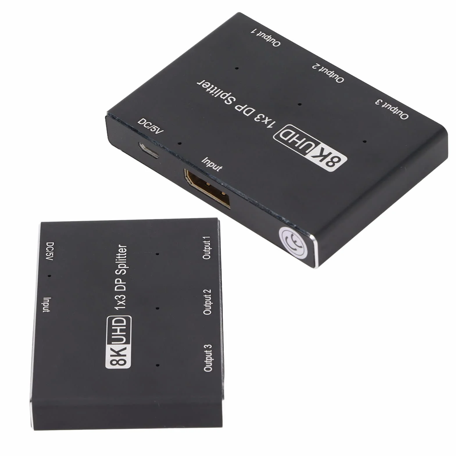 Acouto Rozdzielacz DisplayPort 1x3 8K 30 Hz 4K 144 Hz Potrójny Rozdzielacz MST SST Hub z 3 Wyjściami do Kina Domowego w Szkole Sygnały Hotelowe Obsługuje 3 DisplayPort 1x3 Adapter 8K