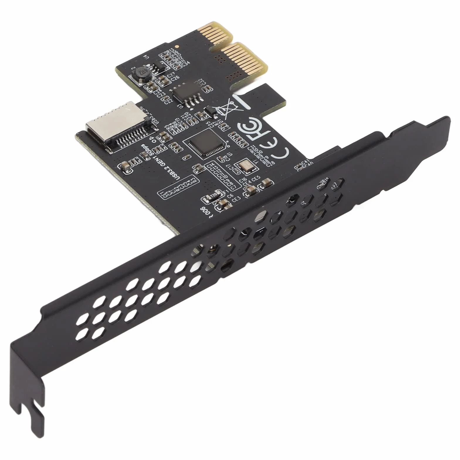Karta Rozszerzeń PCI-E na USB 3.2 Gen1 USB C 5 Gb/s Adapter Panel Przedni Czarny