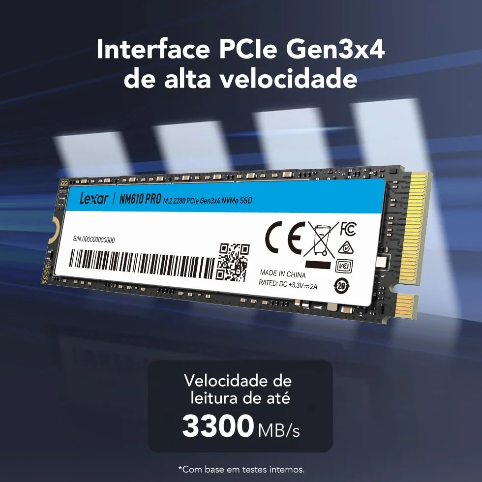 Lexar Disque SSD NM610 Pro 500Go - NVMe M.2 typ 2280