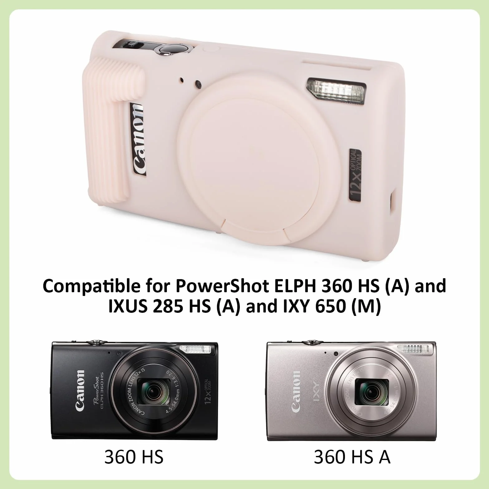 kinokoo Tsche do Canon IXUS 285 HS, miękkie silikonowe etui pasujące do Powershot IXUS 285 HS/IXUS 285 HS A aparat ze zdejmowaną pokrywą obiektywu, odporne na zarysowania i łatwe do przenoszenia