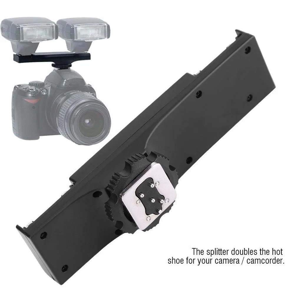 Tangxi Podwójny rozdzielacz gorącej stopki, przedłużacz do gorącej stopki, uchwyt przedłużający zimną stopkę, podwójny uchwyt, lustrzanka DSLR, kamera DV ()