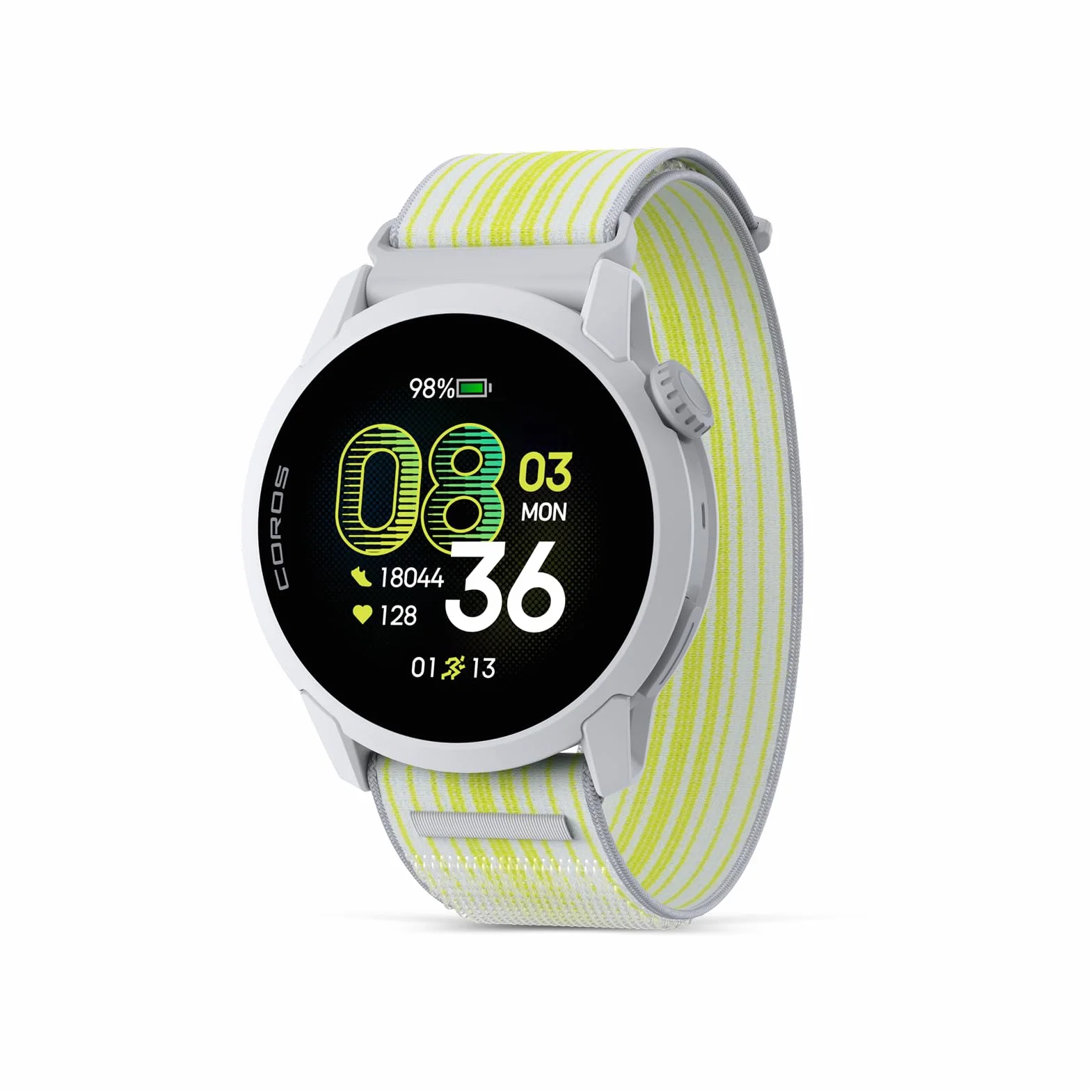 COROS PACE 4 Ultralekki sportowy zegarek GPS do biegania - biały nylon, standardowy | 19 dni codziennego użytku, sterowanie głosowe, zaawansowane narzędzia treningowe, dokładny GPS, pulsometr nawigacji