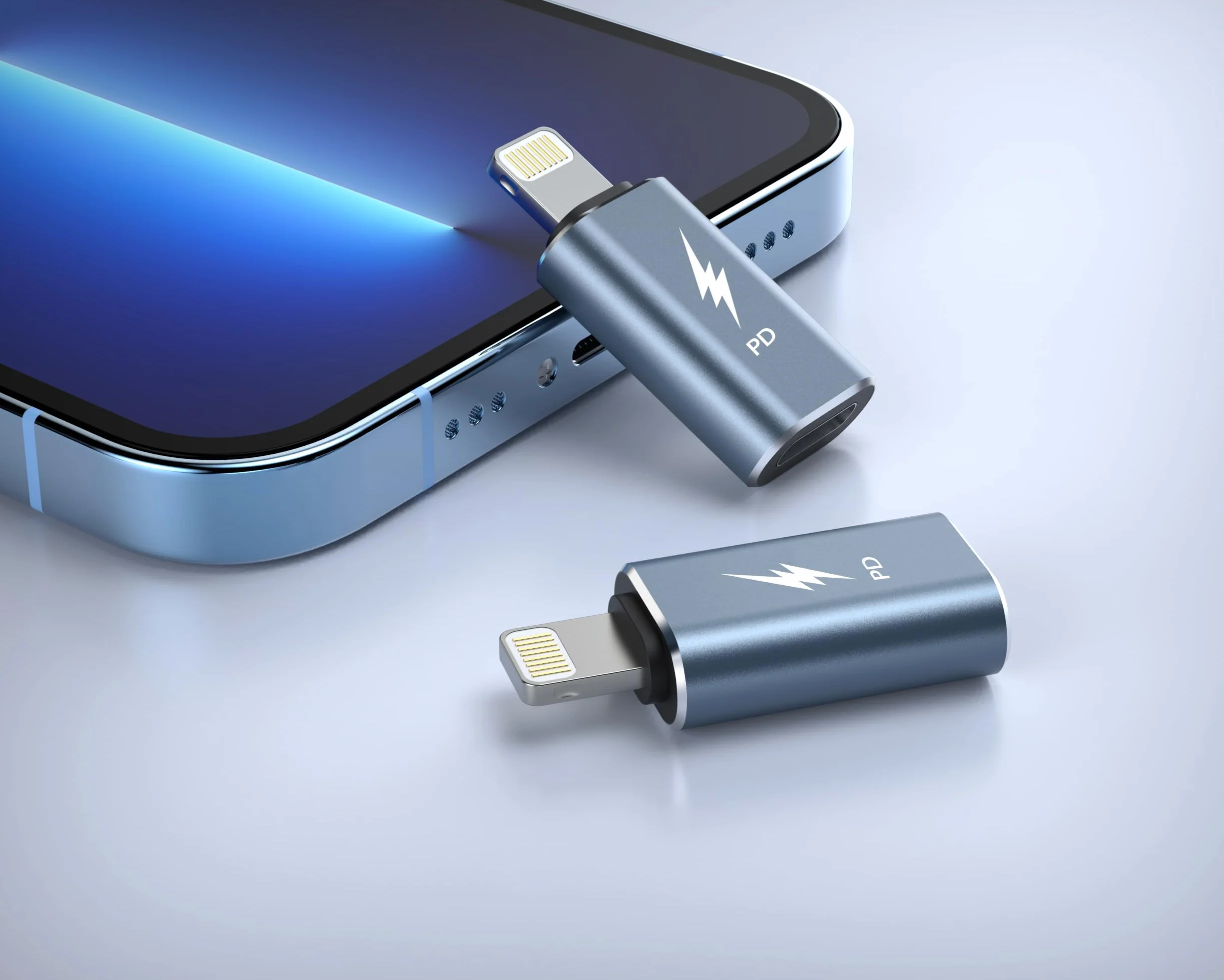 TechMatte Adapter USB C do Lightning, szybkie ładowanie 27 W, kompatybilny z iPhone 14/13/12/11 Pro Max Mini/X/XR/XS/SE/8/7/6/iPad/iPod/AirPods, obsługuje transmisję danych, z linką zapobiegającą